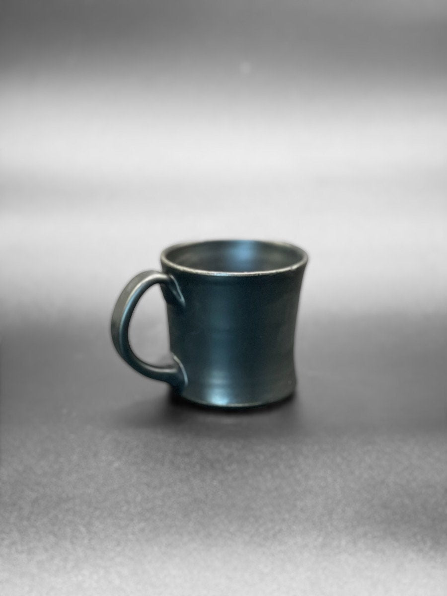 Set of  Matte Black Tea Cups  Pottery Tea Collector Tea Cup Tea Time Modern Tea Cup Contemporary Pottery