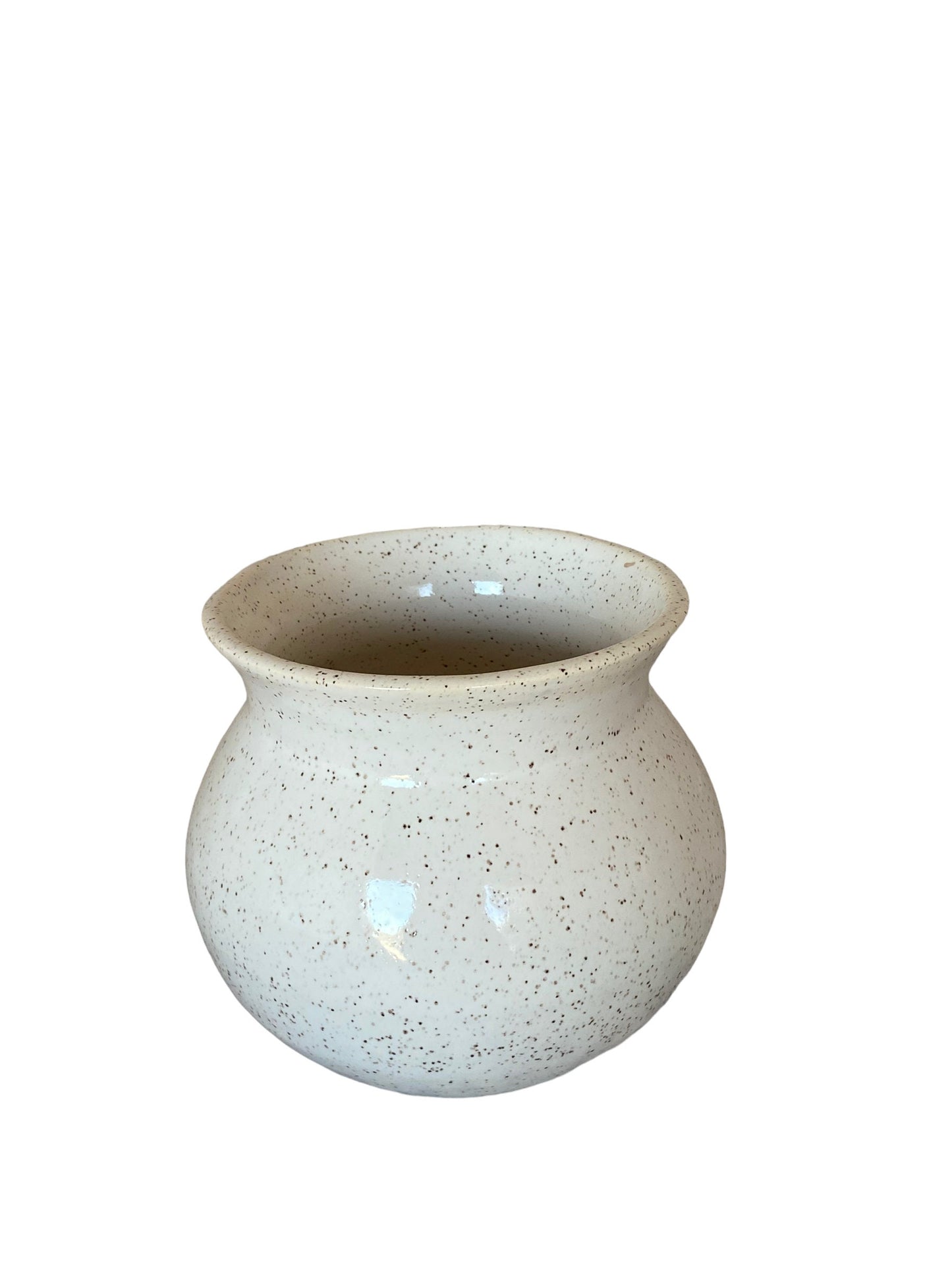 Speckled White Flower Vase - Pottery Flower Vase - Contemporary Ceramic Pottery Vase - Modern Vases