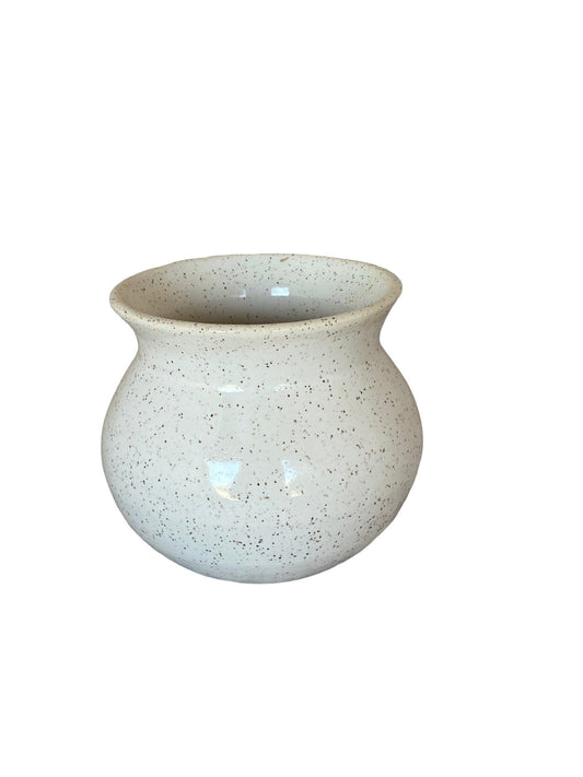 Speckled White Flower Vase - Pottery Flower Vase - Contemporary Ceramic Pottery Vase - Modern Vases