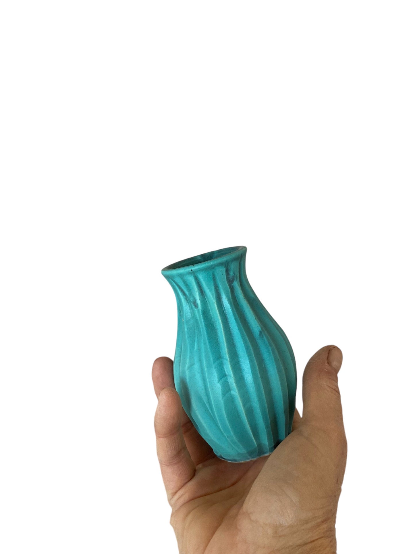 Bud Vase- Matte Bronze Carved  Pottery Flower Vase - Ceramic Pottery Vase - Bud Vases