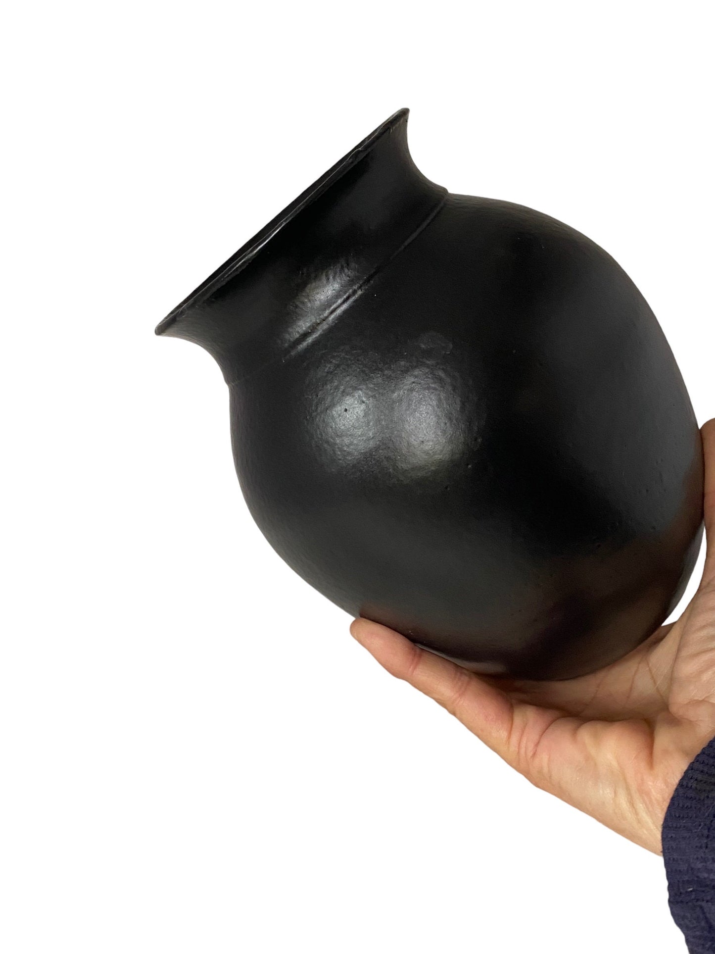 Matte Black Flower Vase - Pottery Flower Vase - Contemporary Ceramic Pottery Vase - Modern Vases