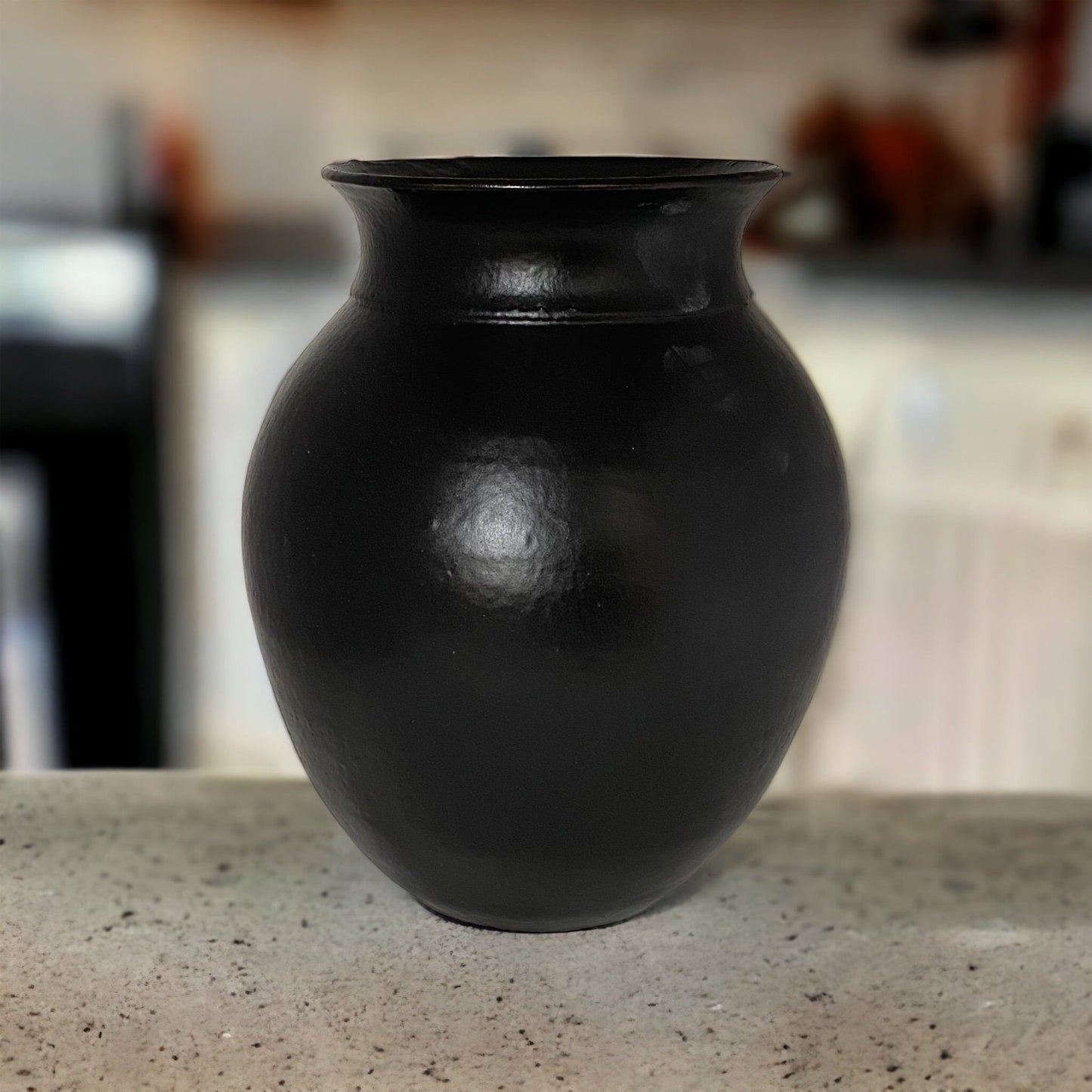 Matte Black Flower Vase - Pottery Flower Vase - Contemporary Ceramic Pottery Vase - Modern Vases