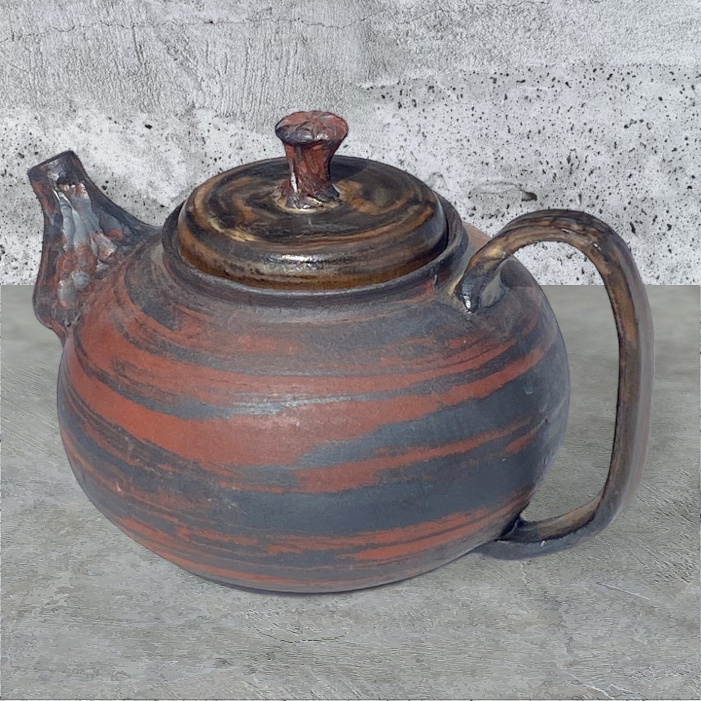 Tea Pot - Red and Black Medium Stoneware Teapot