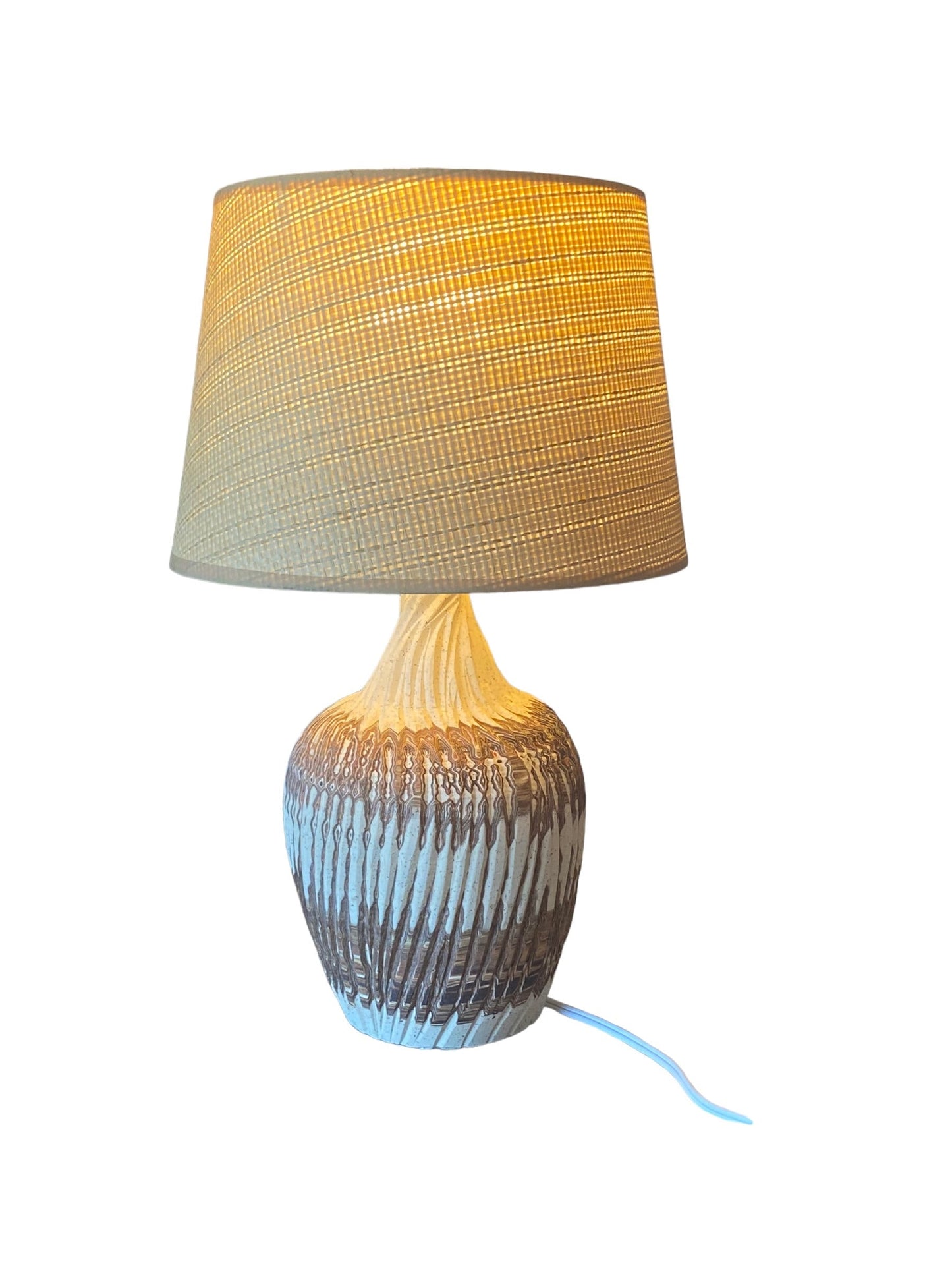 Handmade Agateware Pottery Table Lamp: Unique Studio Art Pieces for Your Home Décor