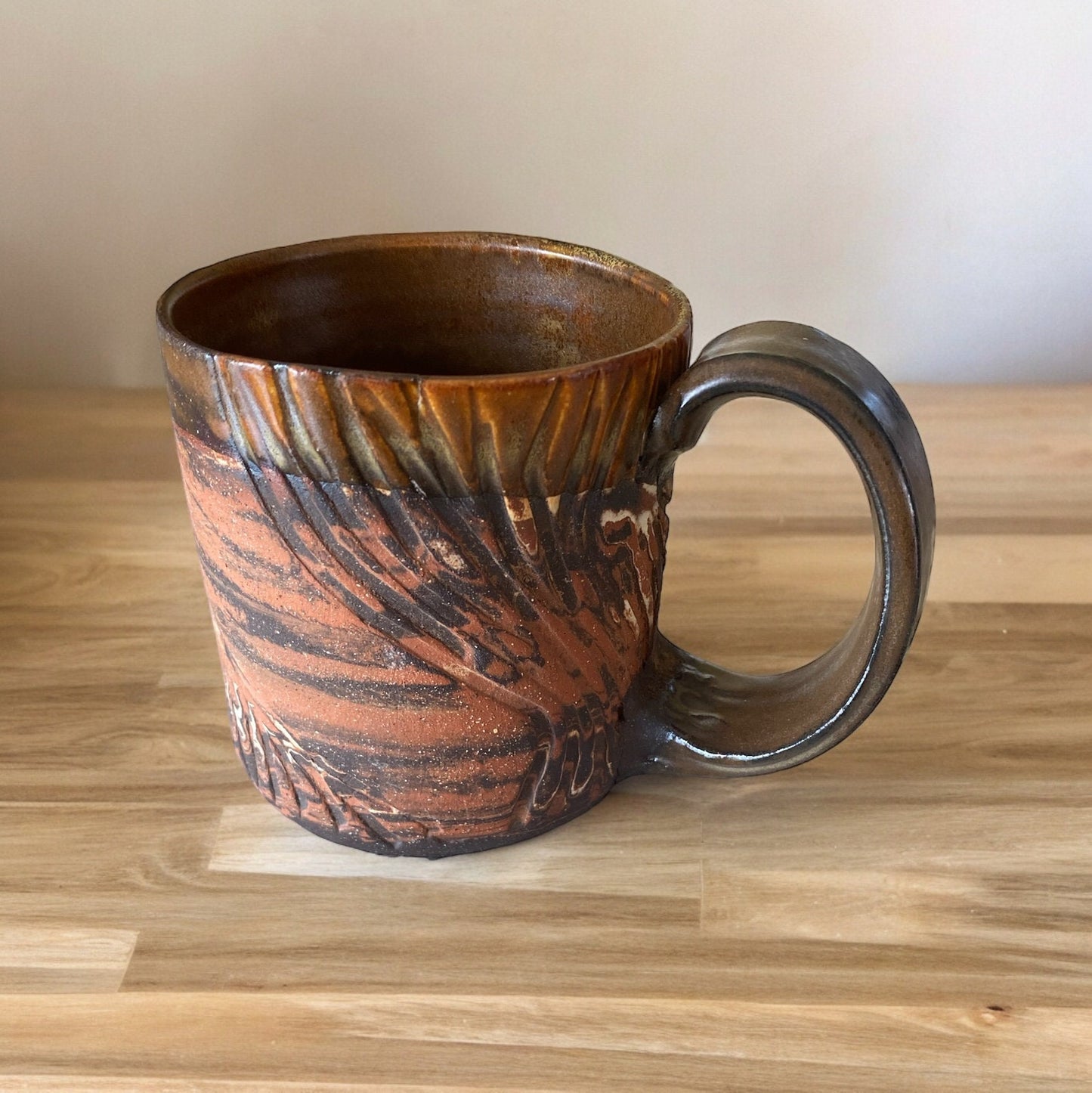 Handmade Agatware Coffee Mug Glazed In a Soft Buttery Satin Glaze - Tea Mug