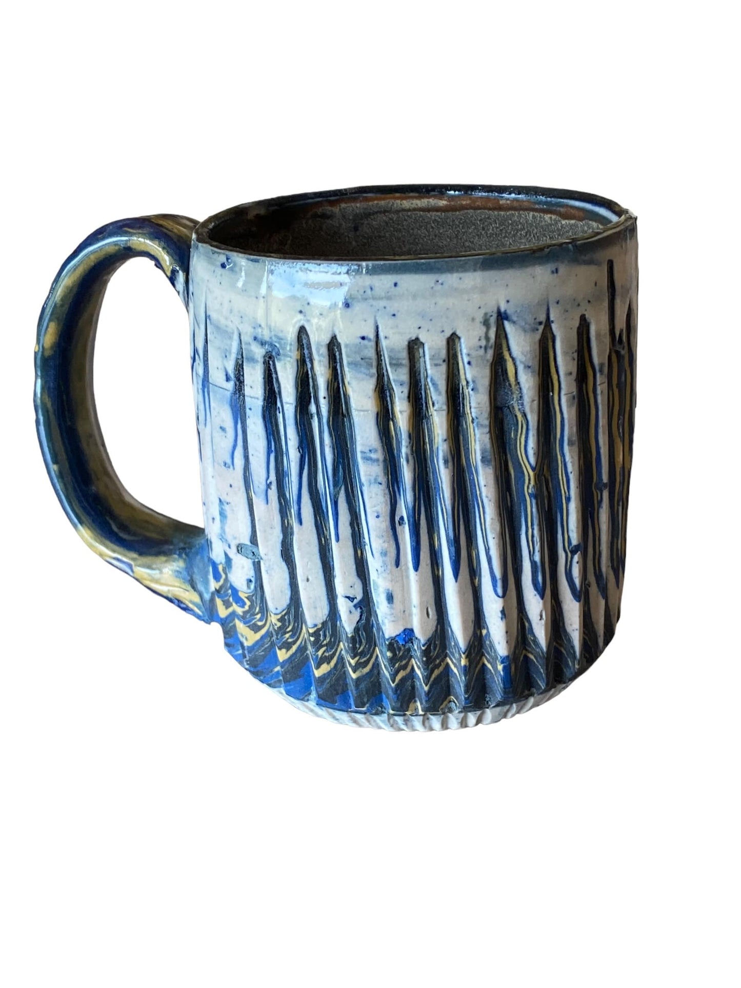 Handmade 12 Ounce Agateware Mug Framed in a Clear Glaze -Marbled Mug - Unique Pottery Coffee Mug (AG-16)