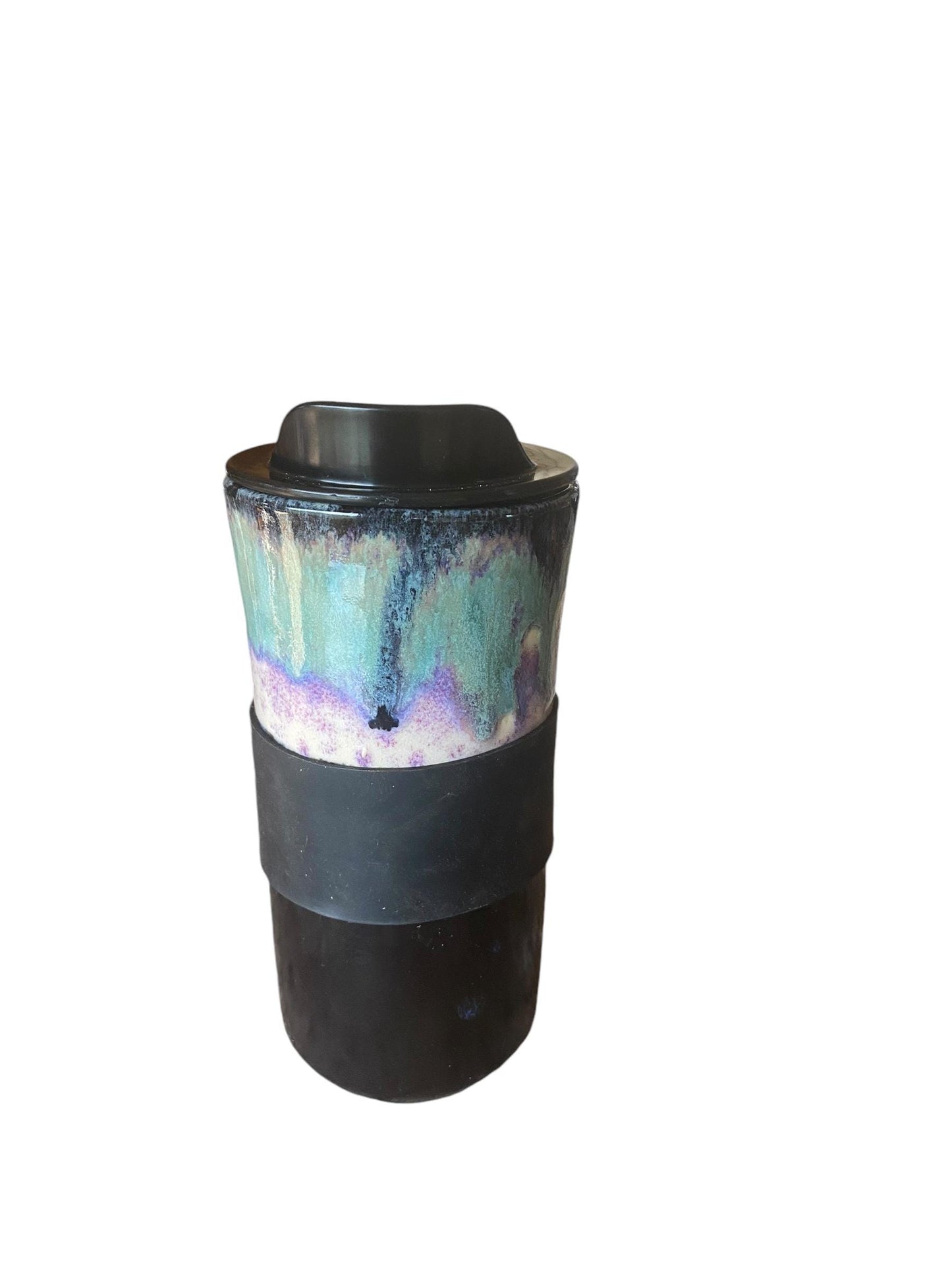 Reactive Blue/Purple Coffee Travel Mug, Travel Coffee Cup, Handmade Travel Coffee Mug, Coffee Tumbler, Travel Mug, Travel Tumbler