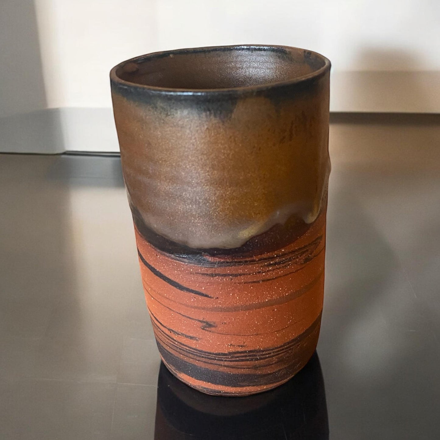 Agateware Whiskey Cup - Yunomi Cup - nerikomi Pottery