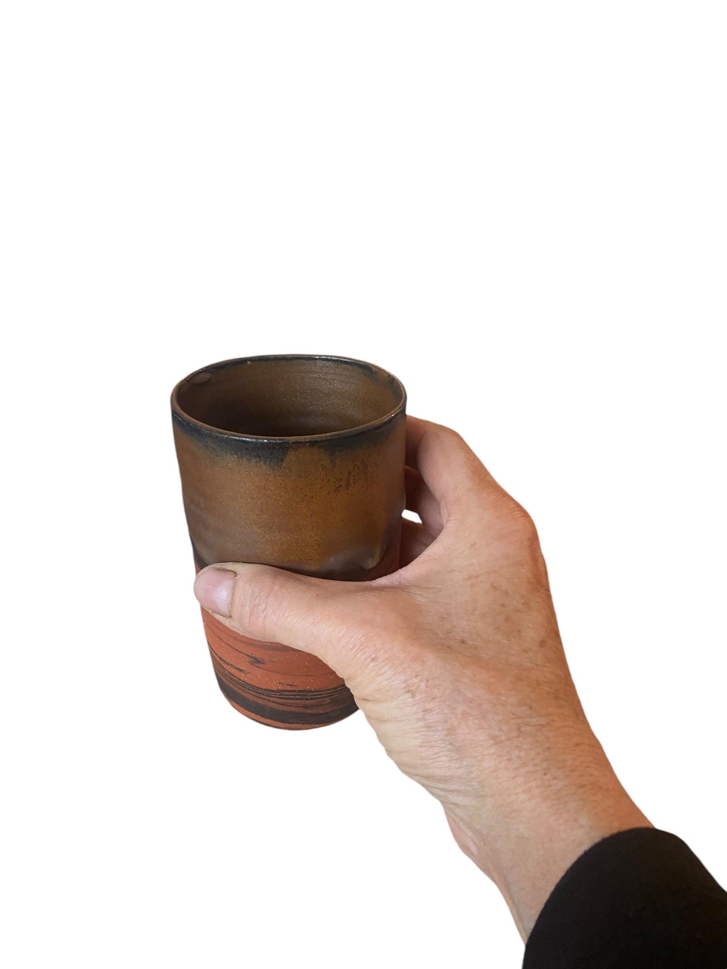 Agateware Whiskey Cup - Yunomi Cup - nerikomi Pottery