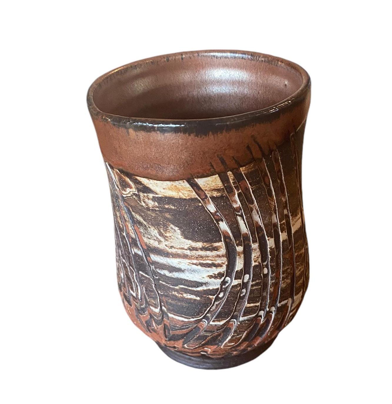 Handmade Agatware Coffee Mug Glazed In a Copper Satin Glaze - Tea Mug