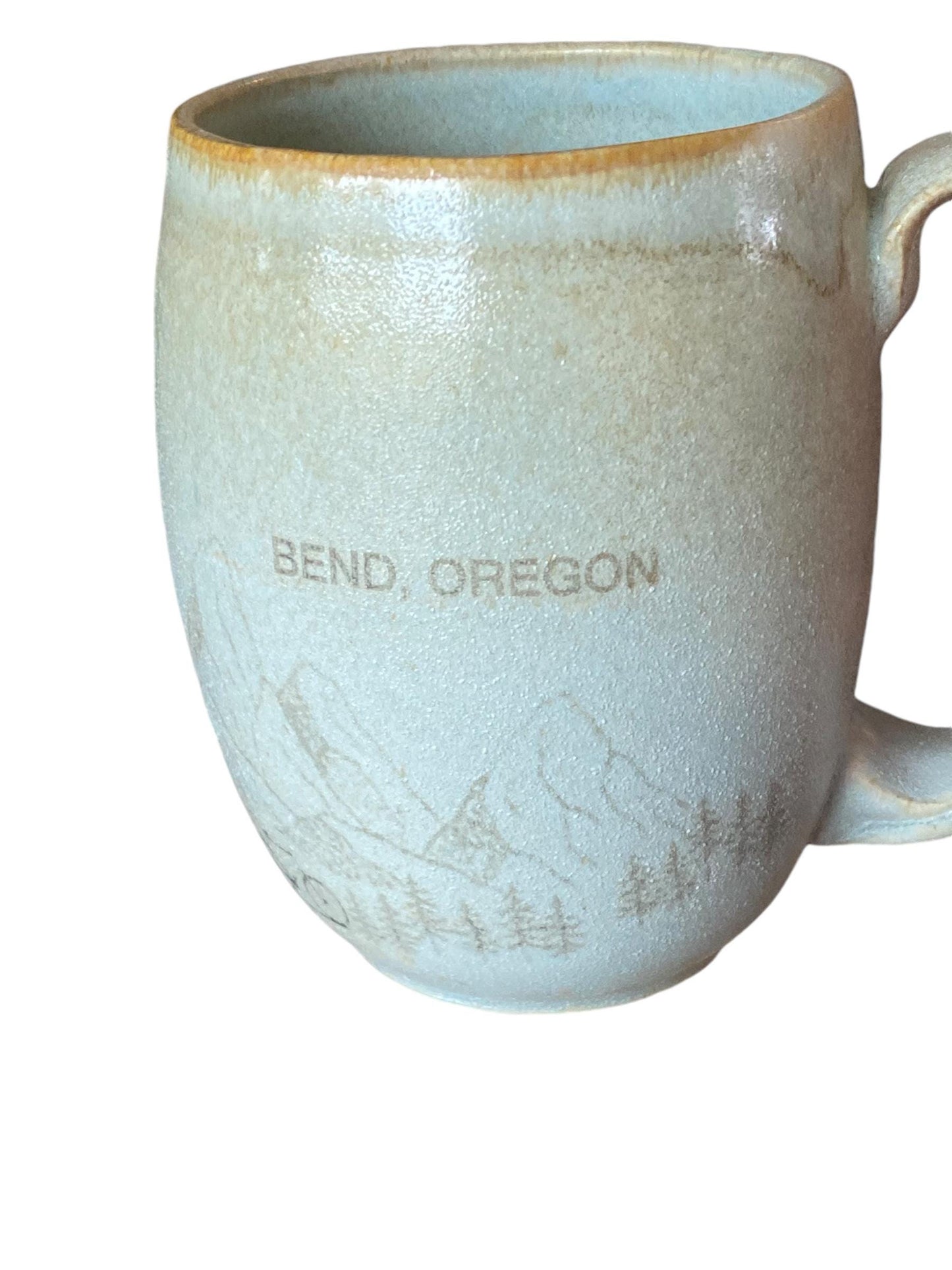 Large Handmade Bend Oregon Mug - 16 Ounce Unique Pottery Coffee Mug