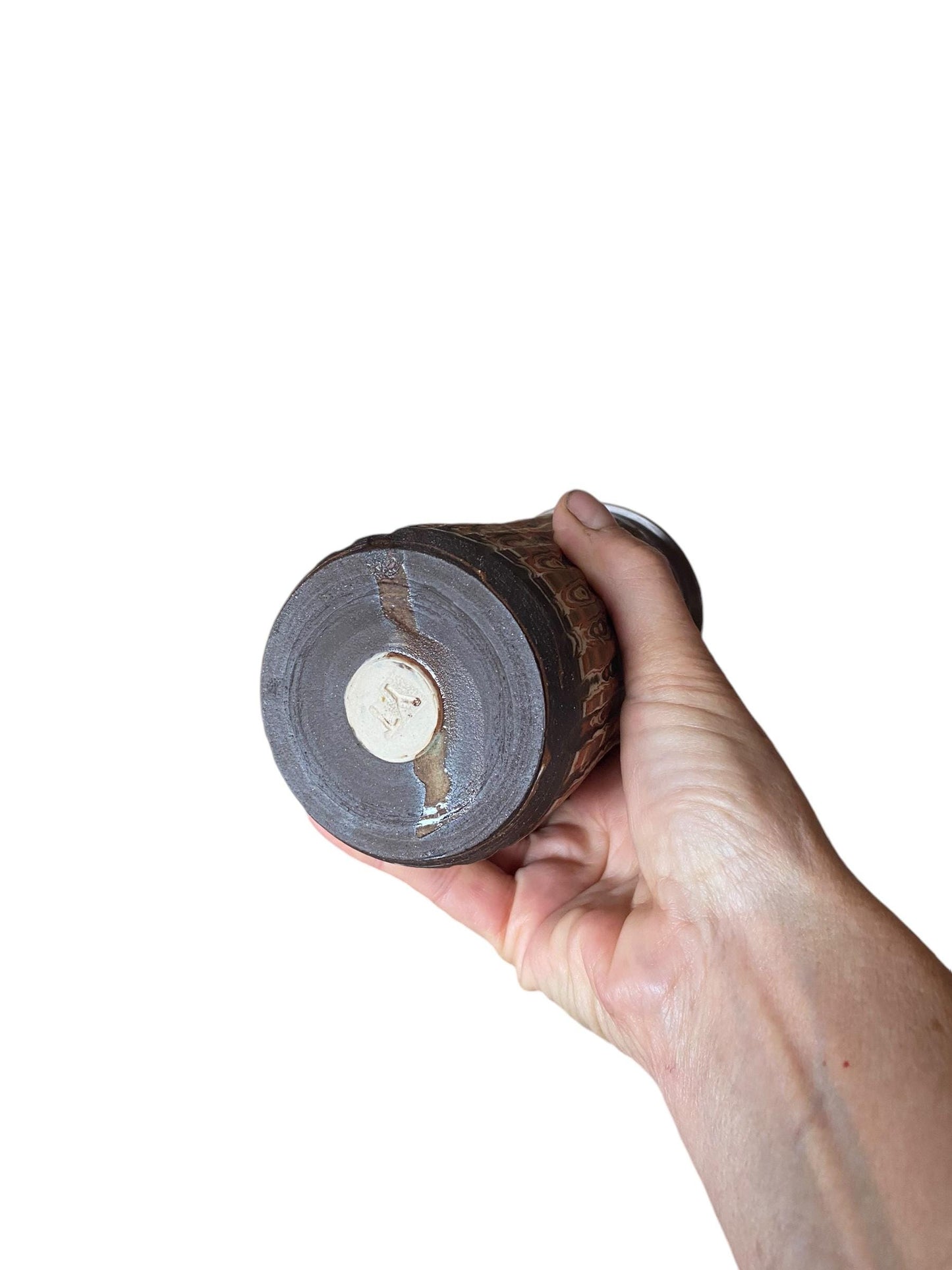 Agateware 16 Ounce Handmade Travel Mug with Lid - Stylish and Functional Pottery for Your Commute - Unique Travel Coffee Cup (B-6)