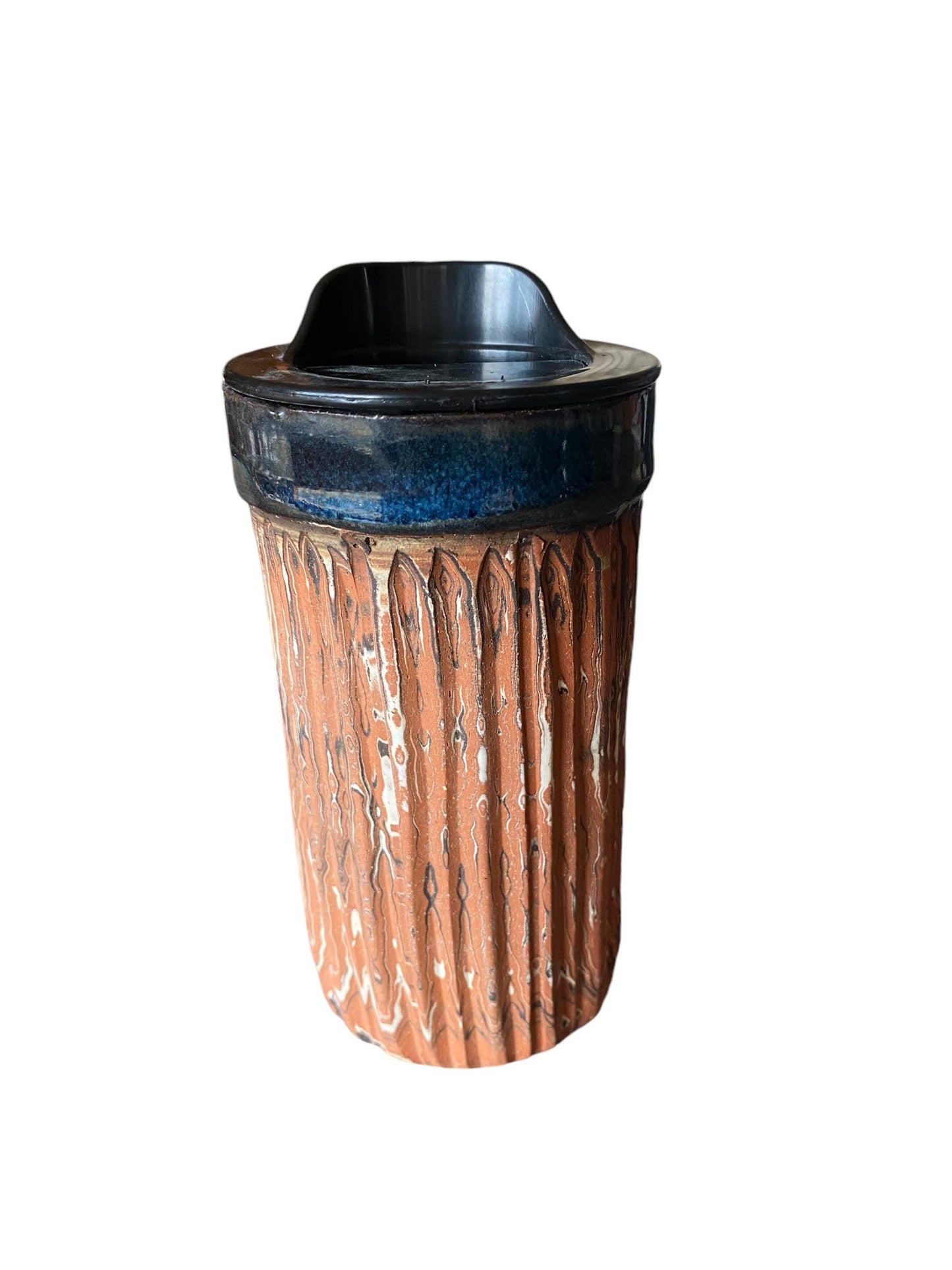 Agateware 16 Ounce Handmade Travel Mug with Lid - Stylish and Functional Pottery for Your Commute - Unique Travel Coffee Cup