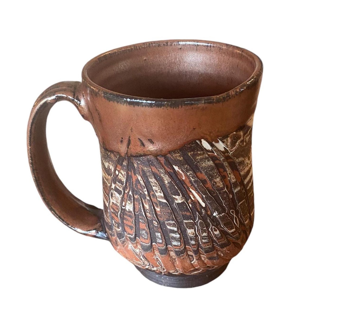 Handmade Agatware Coffee Mug Glazed In a Copper Satin Glaze - Tea Mug