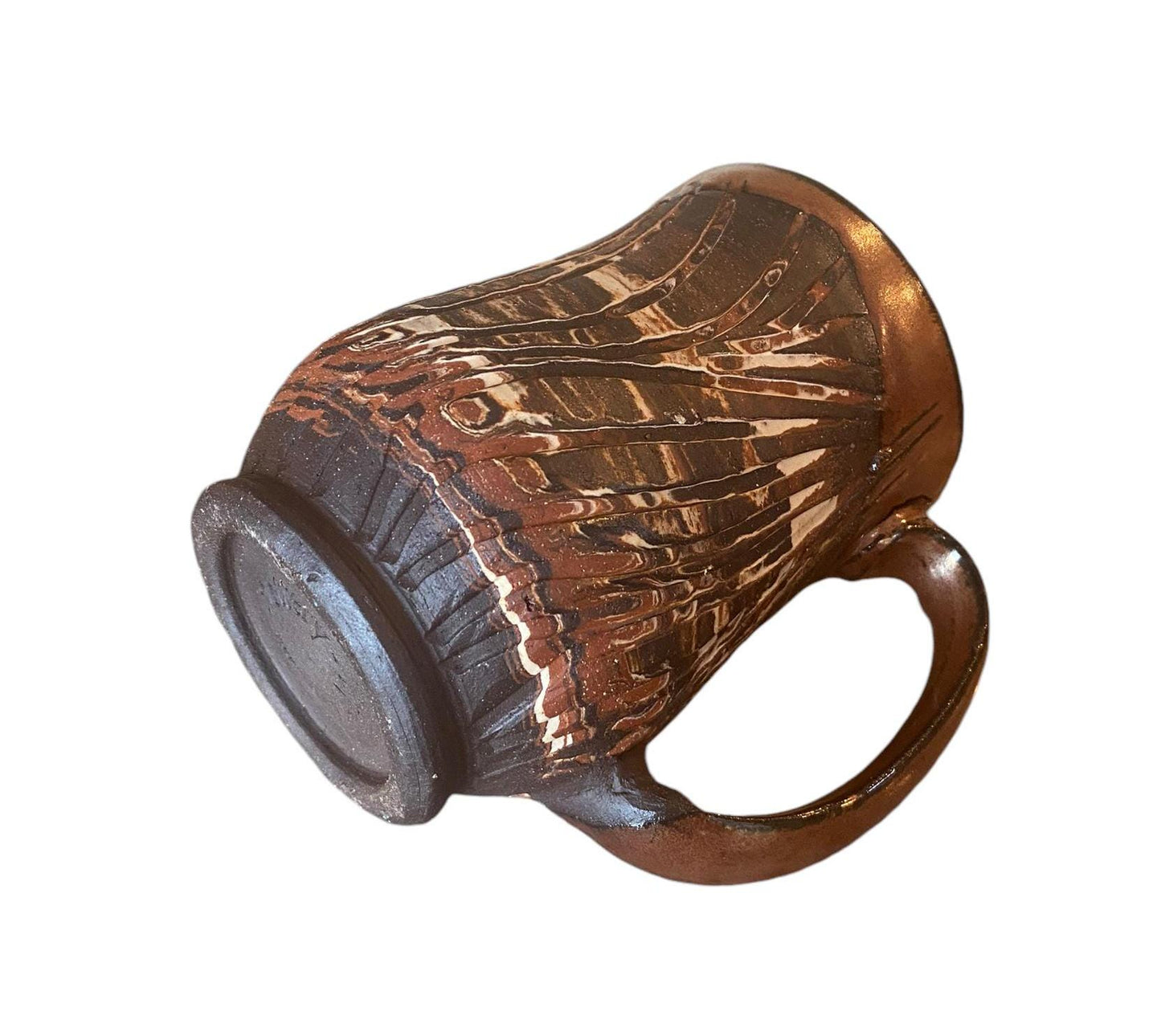 Handmade Agatware Coffee Mug Glazed In a Copper Satin Glaze - Tea Mug