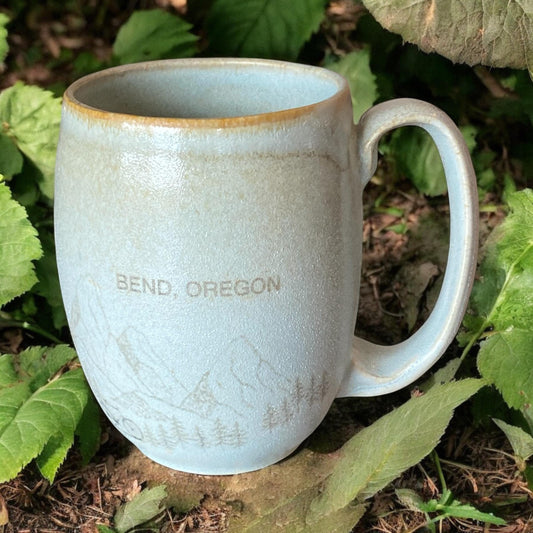 Large Handmade Bend Oregon Mug - 16 Ounce Unique Pottery Coffee Mug