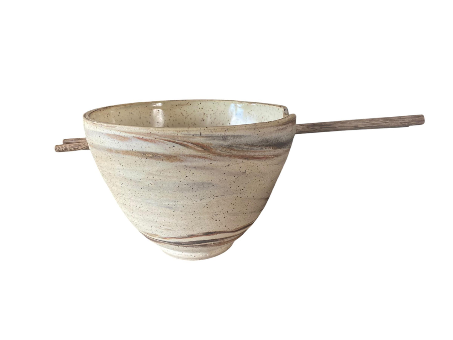 Small Agateware Rice or Noodle Bowl with Coordinating Chopsticks: Stylish Dining Essentials for Your Asian Cuisine