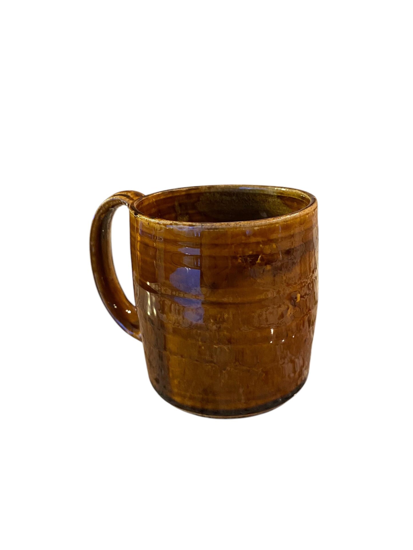 Large 16-Ounce Mug with A Fish, Surrounded with a Bronze Glaze - Rustic Mug