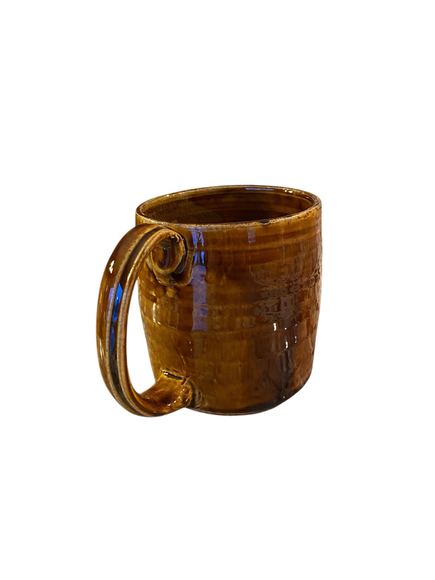 Large 16-Ounce Mug with A Fish, Surrounded with a Bronze Glaze - Rustic Mug