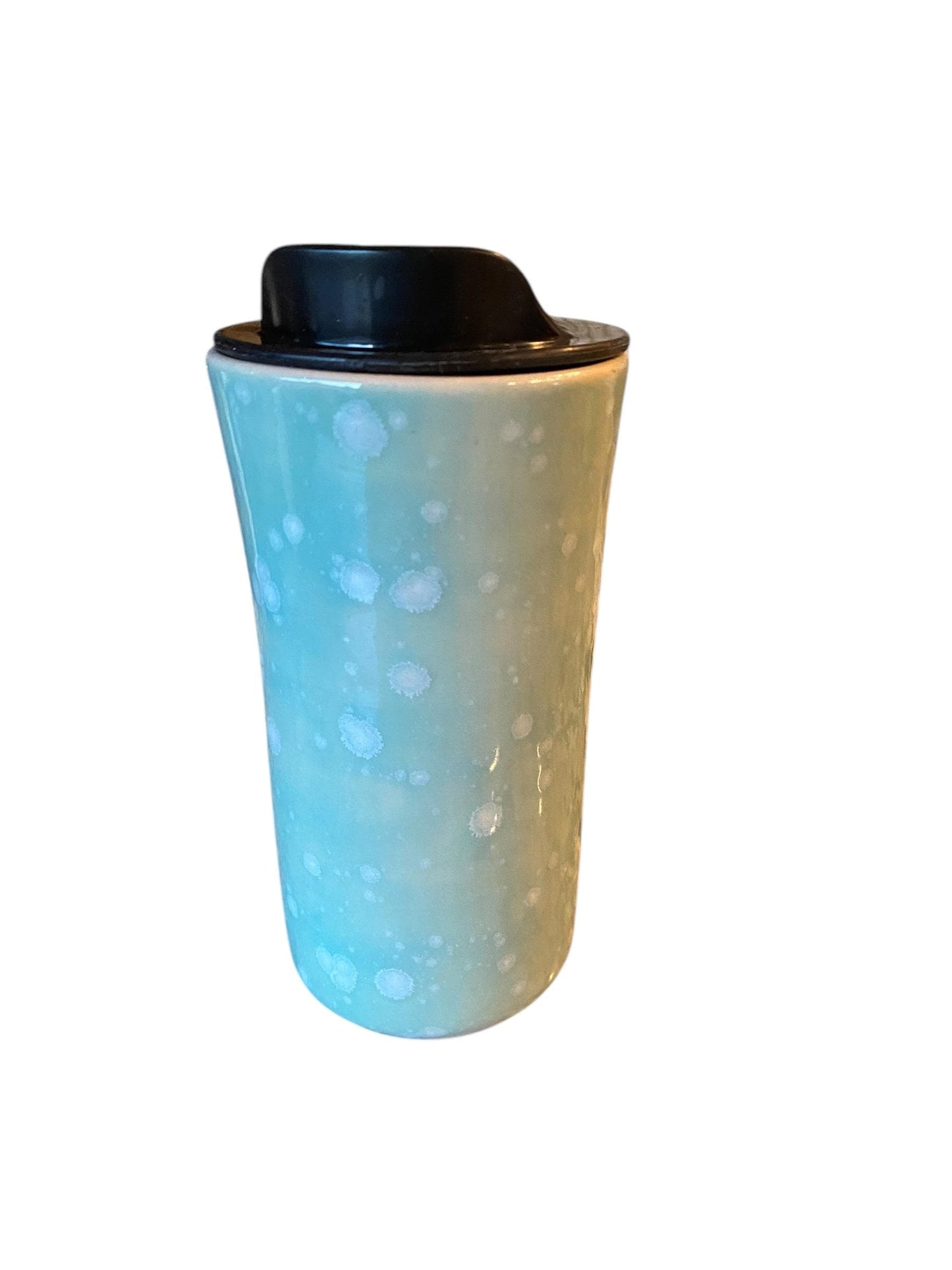 Handmade Light Blue Crystalline Travel Mug - Porcelain -  To Go Cup -  Travel Mug - Pottery Mug -  Mug