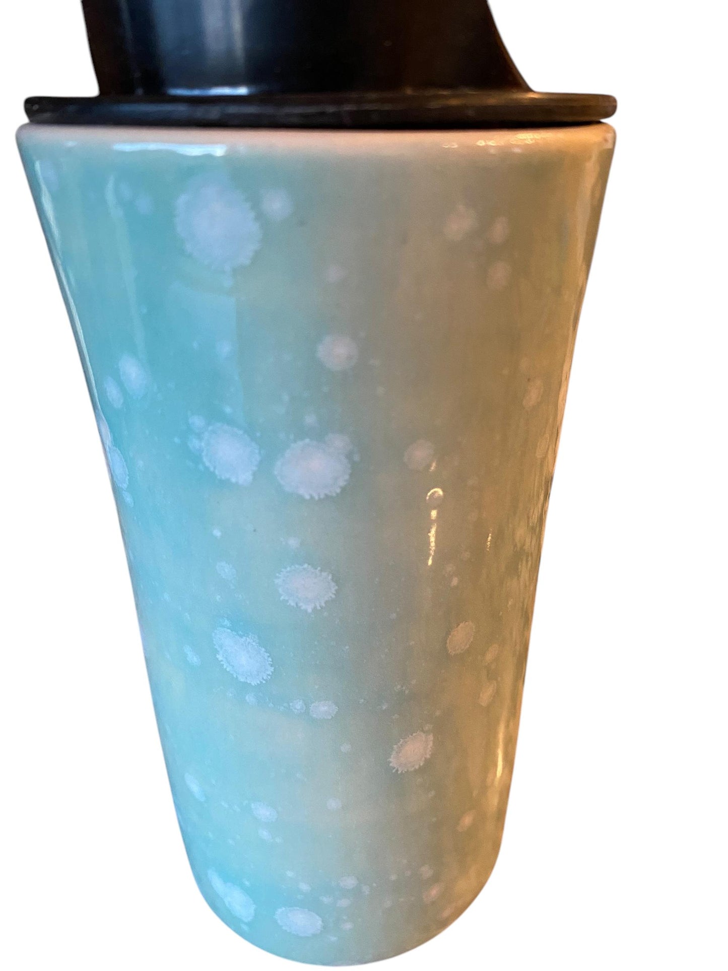 Handmade Light Blue Crystalline Travel Mug - Porcelain -  To Go Cup -  Travel Mug - Pottery Mug -  Mug