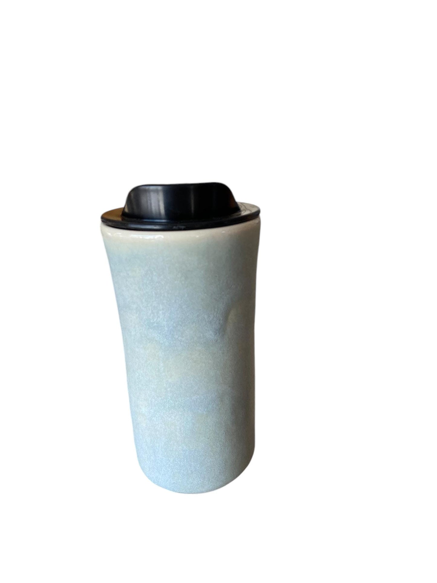 Handmade Matte Gray Porcelain Travel Mug with Lid - 16 oz