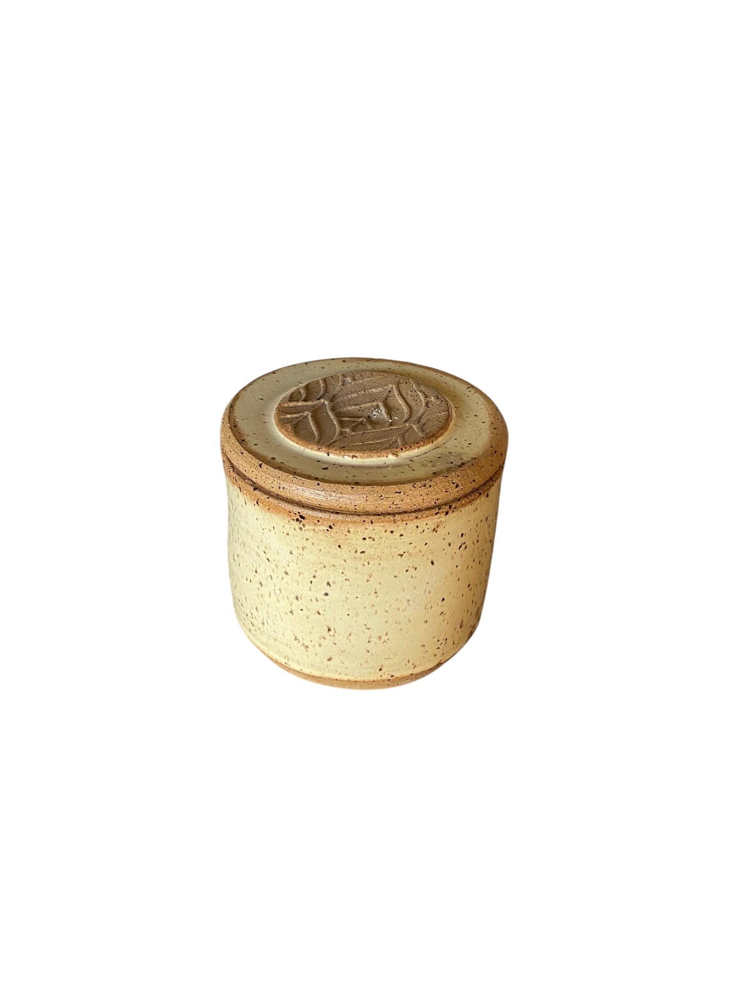 Handcrafted Yellow Speckled Stoneware French Butter Keeper: Ceramic Crock for Fresh Spreads