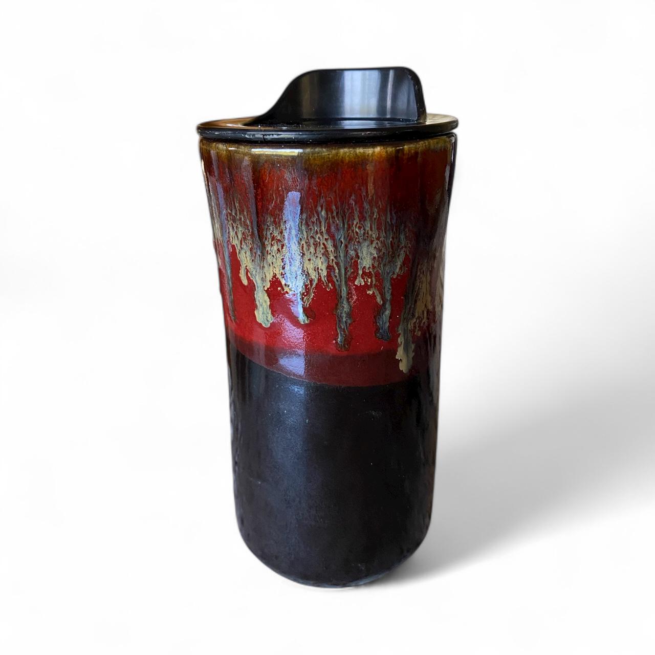 16oz Ceramic Travel Mug - Handmade Holiday Coffee Tumbler with Locking Lid