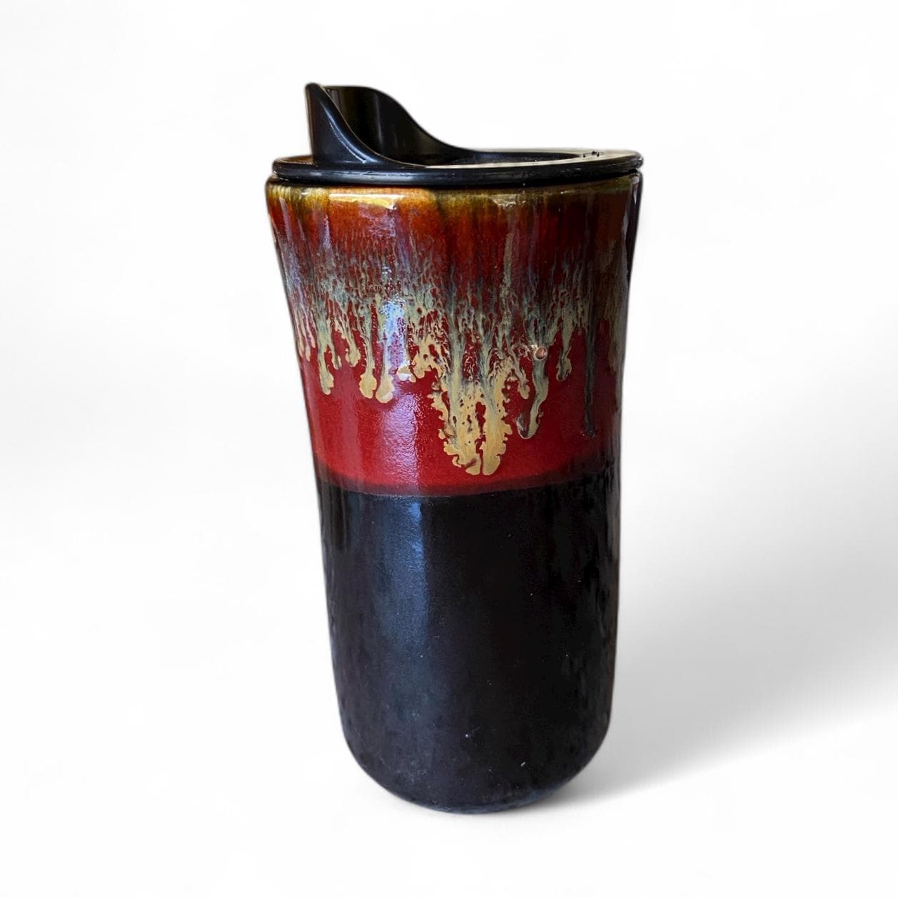 16oz Ceramic Travel Mug - Handmade Holiday Coffee Tumbler with Locking Lid