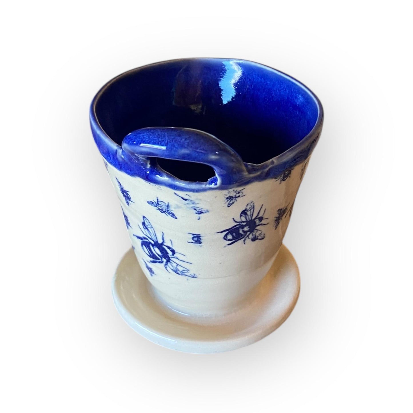 Bee-Themed Pour Over – Handmade Pottery Coffee Drip Filter | Melitta-Style Ceramic Pour Over Coffee Maker | Artisan Coffee Brewing Set