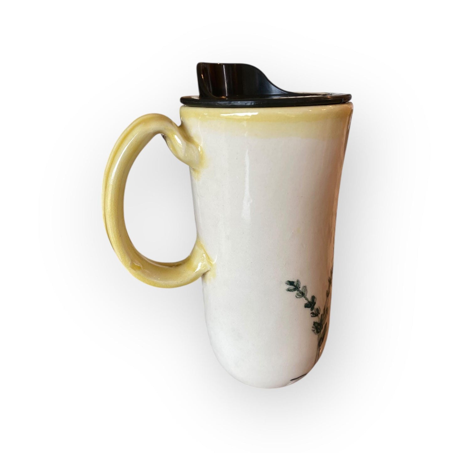 Handmade Cat Coffee Mug - Hand Painted Ceramic Travel Cup - Pottery Stoneware Drinkware