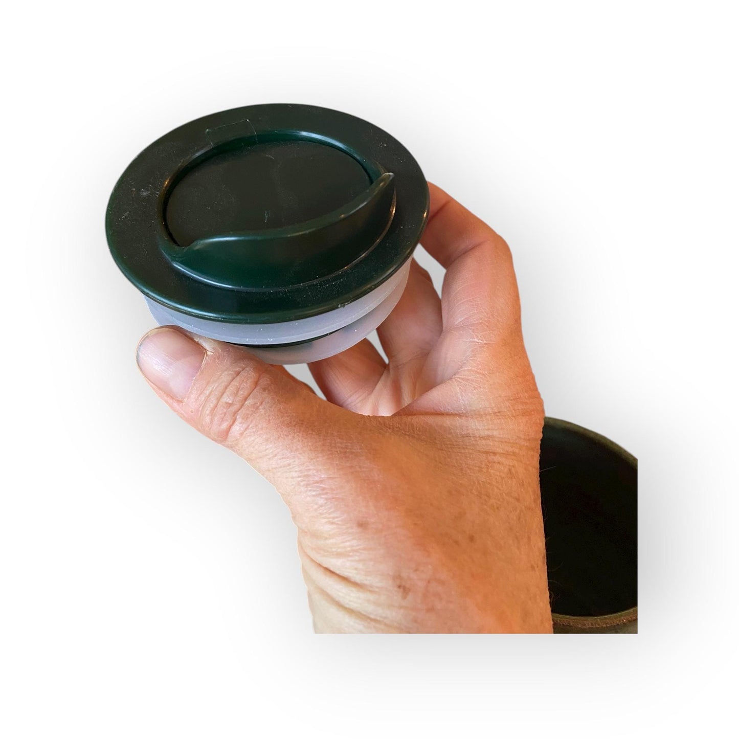 Handcrafted 16oz Agateware Stoneware Travel Mug: Chrome Glaze Pottery for Coffee & Tea Enthusiasts (B-13)