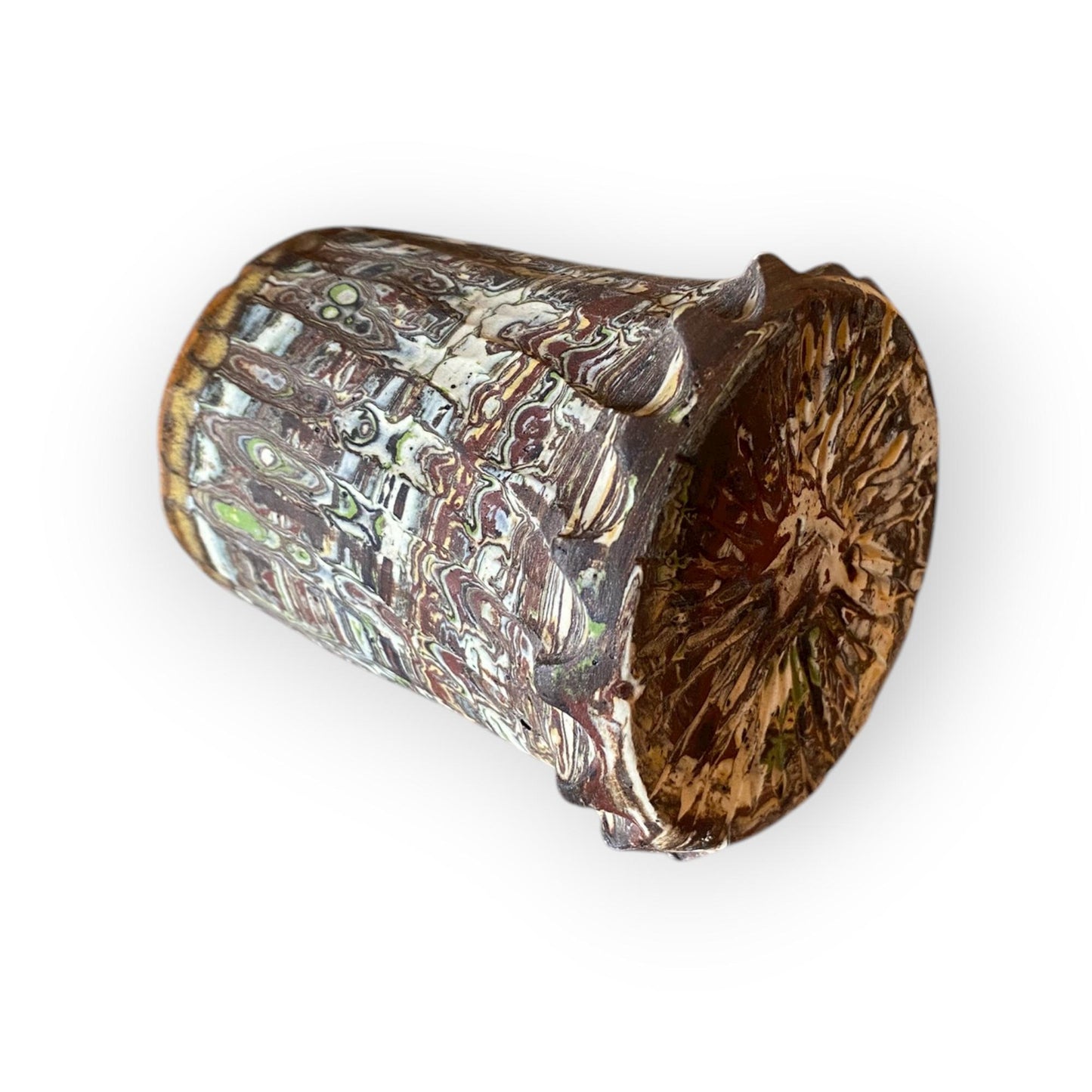 Handmade Hand-Carved Agateware Creamer - 8 Ounce Size (B-36)