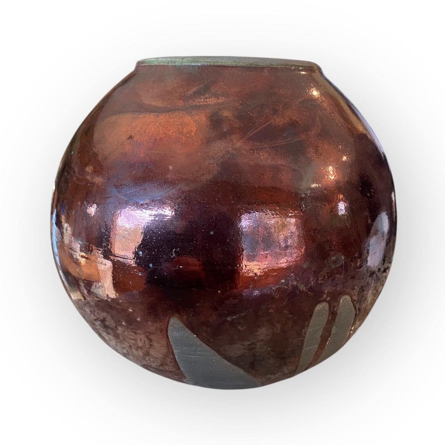 Large Hand Thrown Moon Jar Raku Fired Ceramic Art Vase - Unique Pottery Sculpture