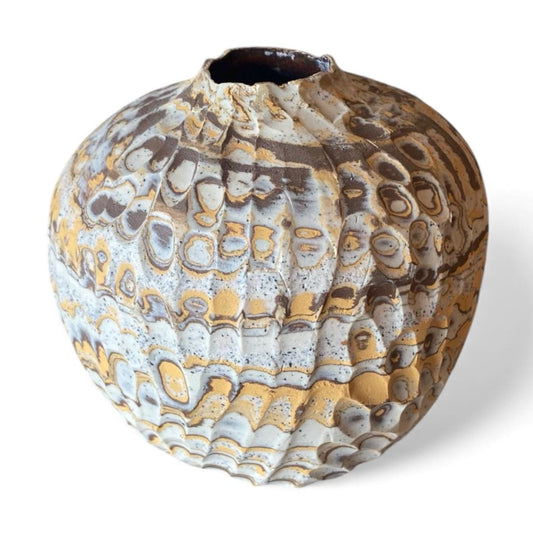 Small Agateware  Stoneware Hand Thrown Pottery Bud Vase