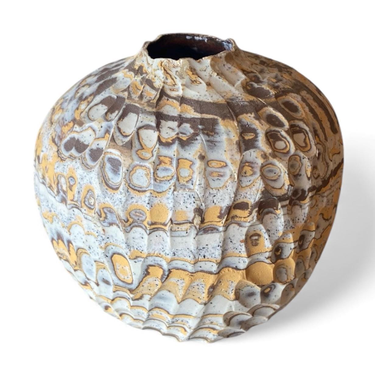 Small Agateware  Stoneware Hand Thrown Pottery Bud Vase