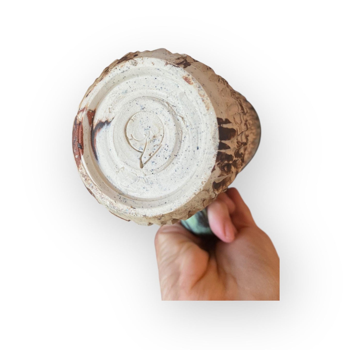 Handcrafted 16oz Agateware Stoneware Travel Mug: Chrome Glaze Pottery for Coffee & Tea Enthusiasts