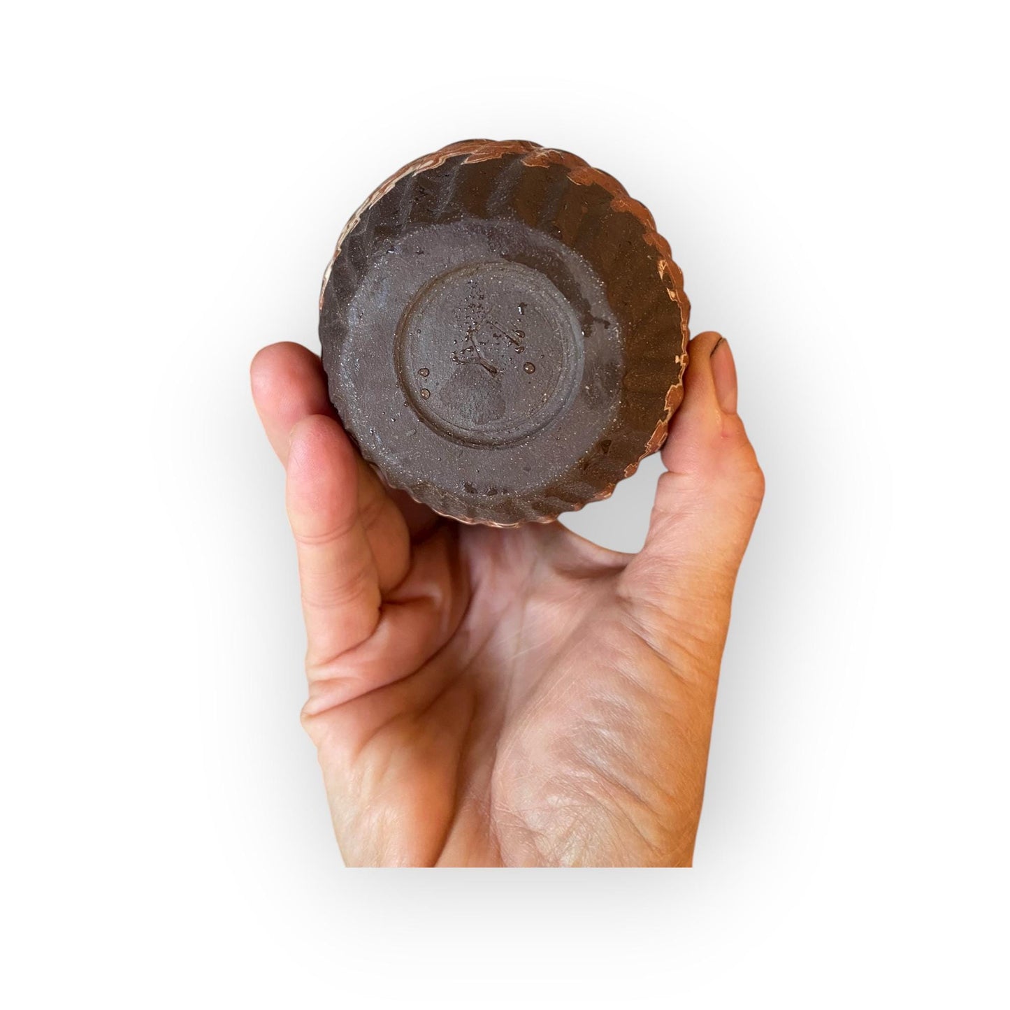 Handcrafted Stemless Agateware Wine Glass - 12oz Carved Ceramic Marbled Nerikomi Pottery Barware (B-2)