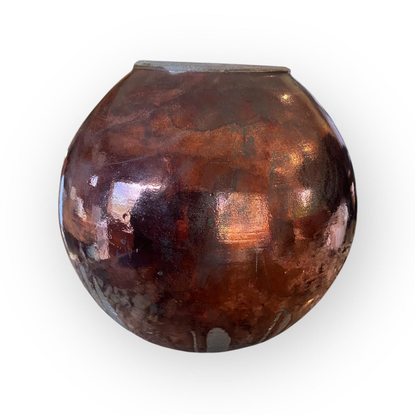 Large Hand Thrown Moon Jar Raku Fired Ceramic Art Vase - Unique Pottery Sculpture