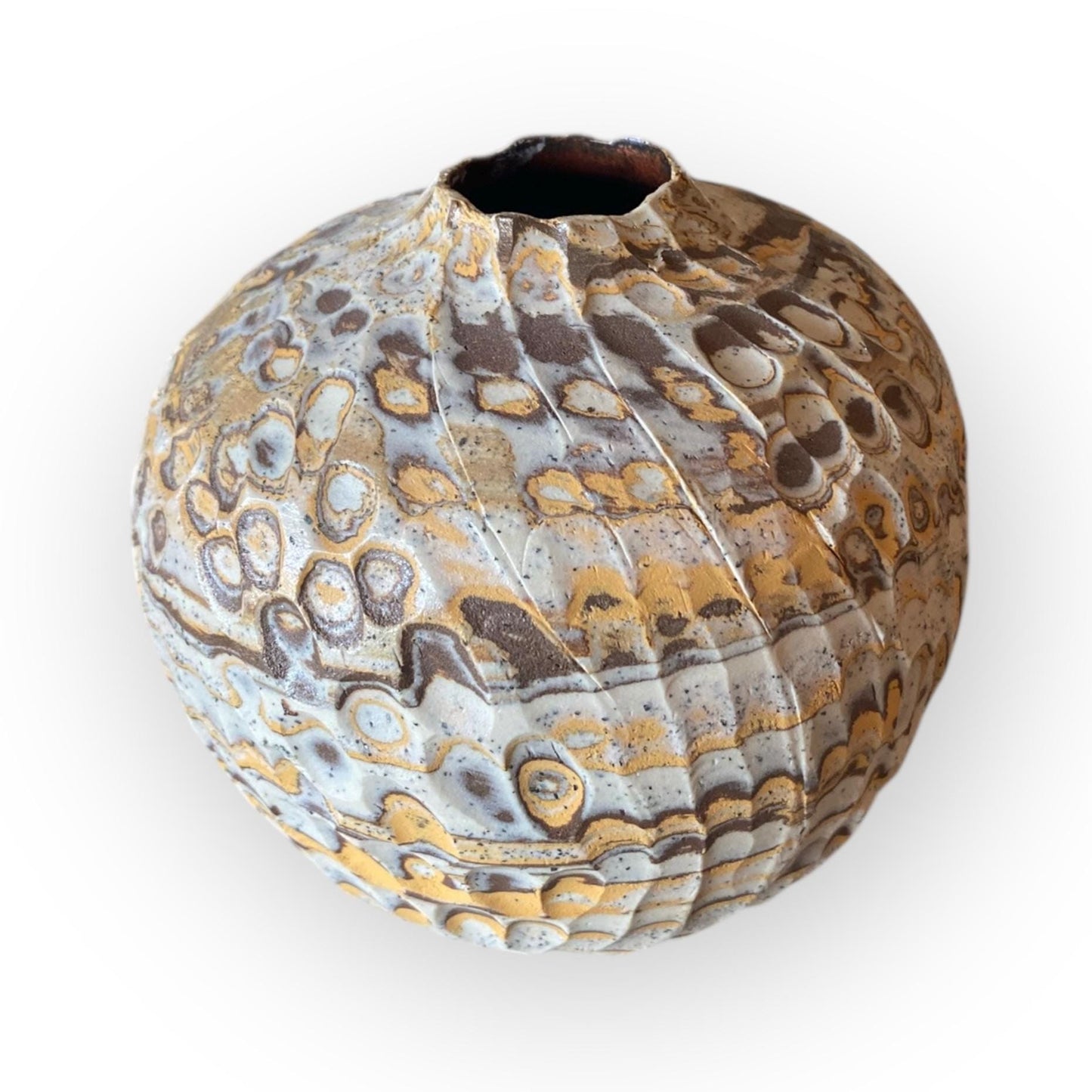 Small Agateware  Stoneware Hand Thrown Pottery Bud Vase