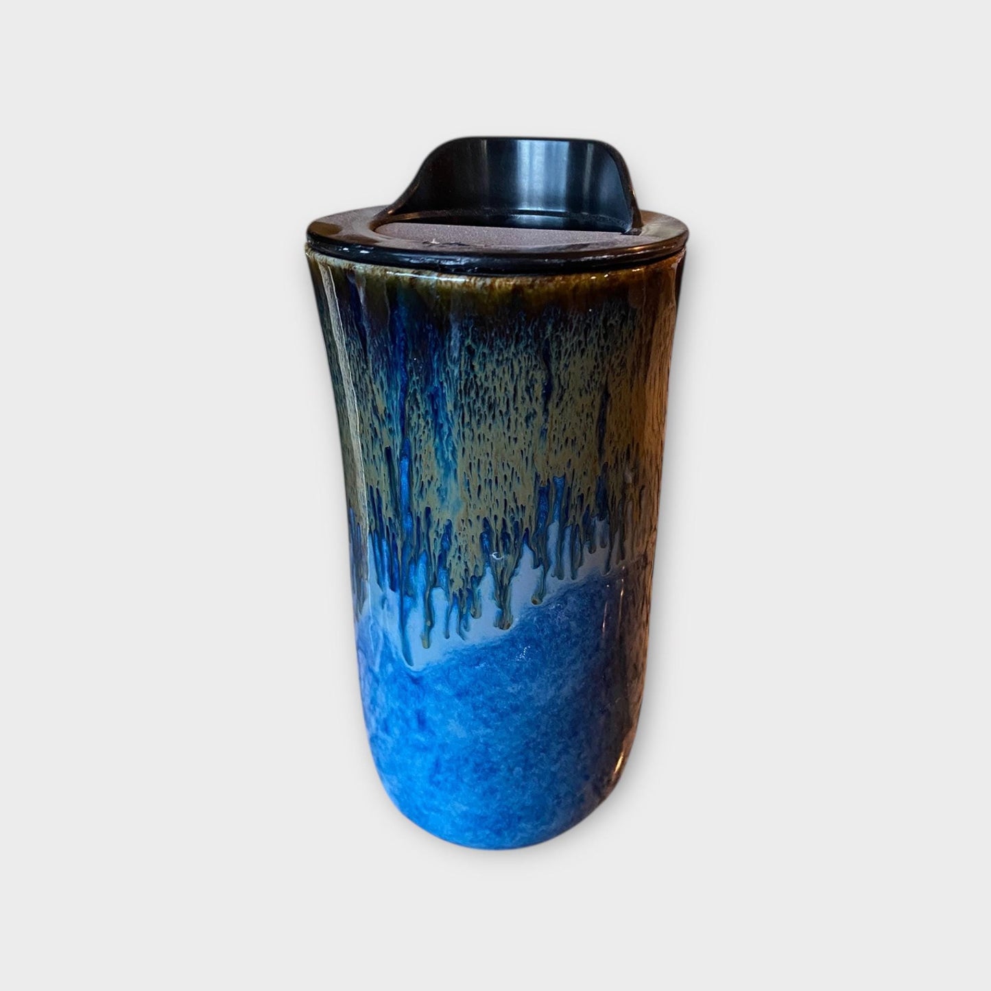 Handmade Blue Porcelain Travel Mug – Ceramic Coffee Cup – Pottery To Go Mug