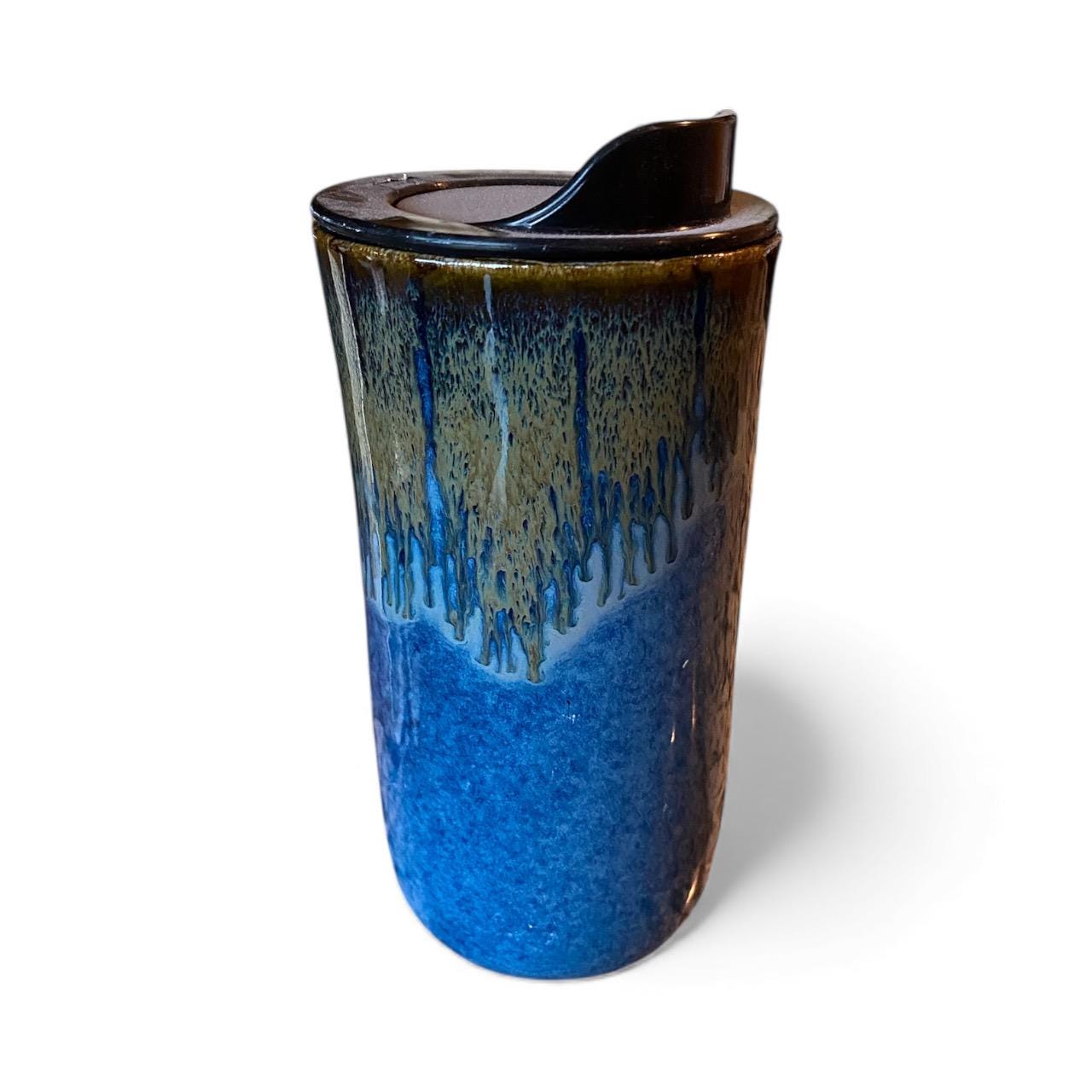 Handmade Blue Porcelain Travel Mug – Ceramic Coffee Cup – Pottery To Go Mug