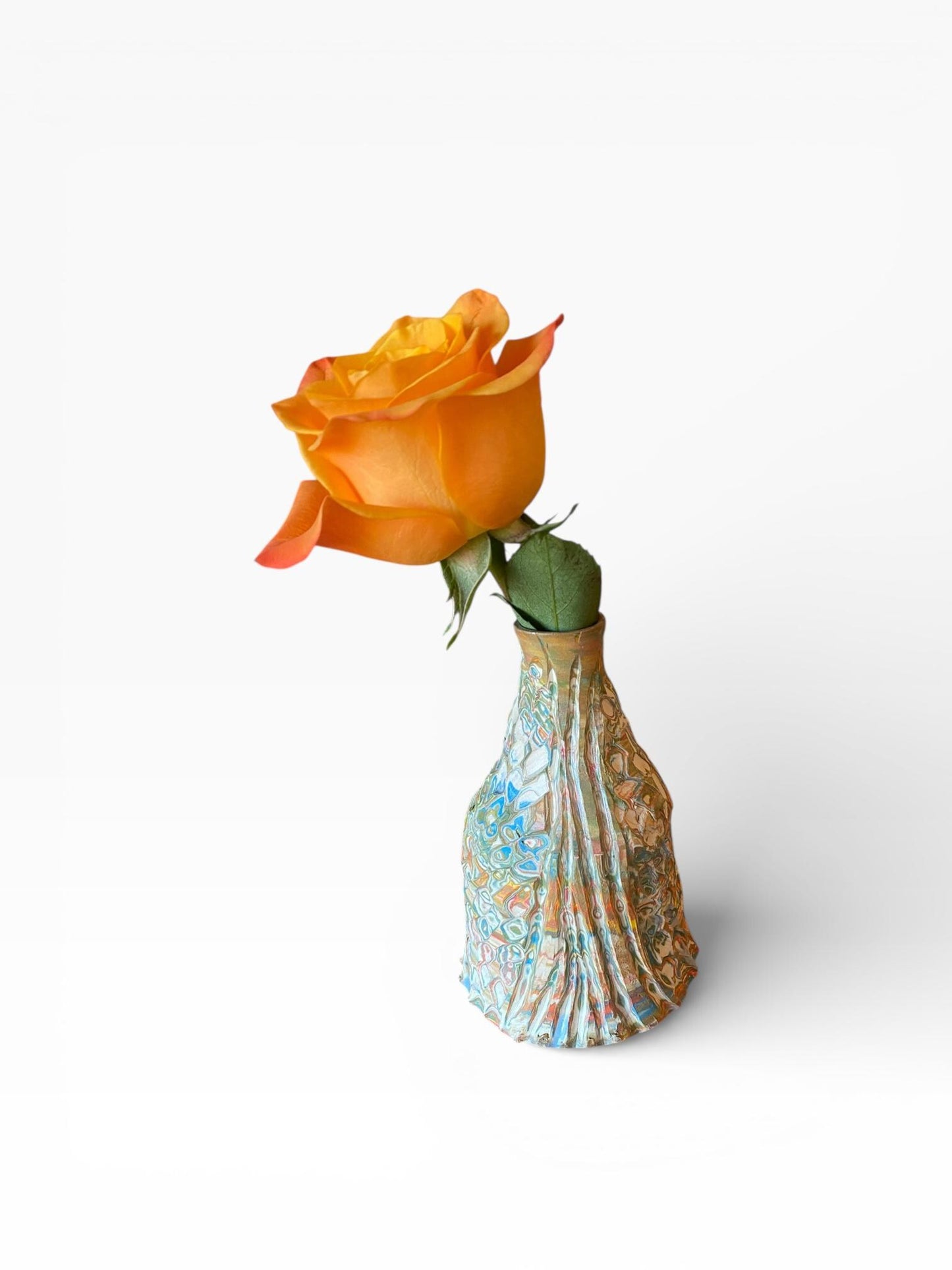 Small Neriage  Stoneware Hand Thrown Pottery Bud Vase