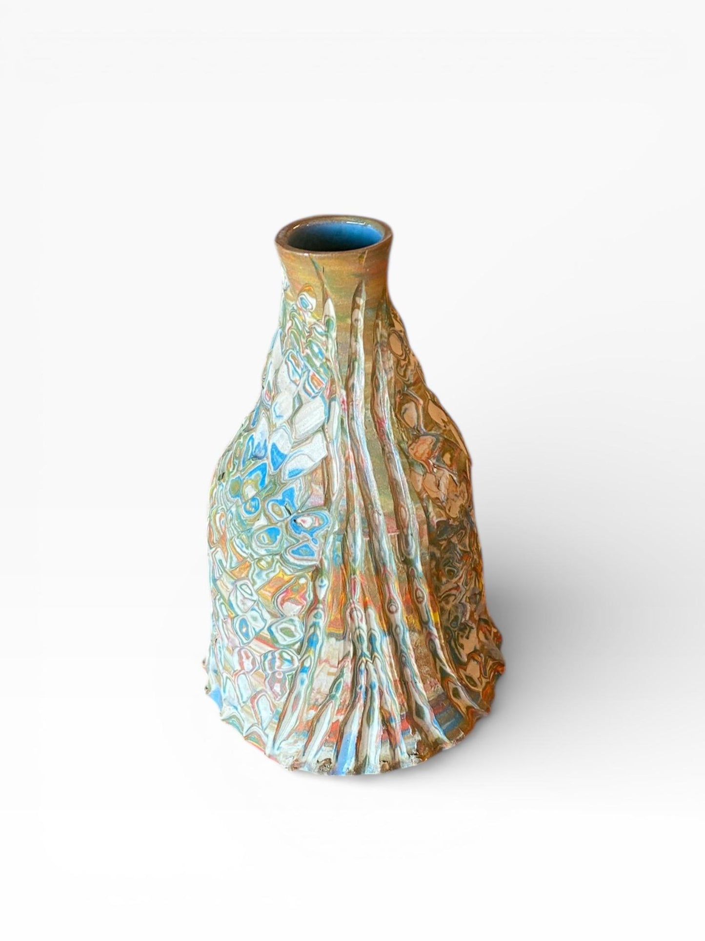Small Neriage  Stoneware Hand Thrown Pottery Bud Vase