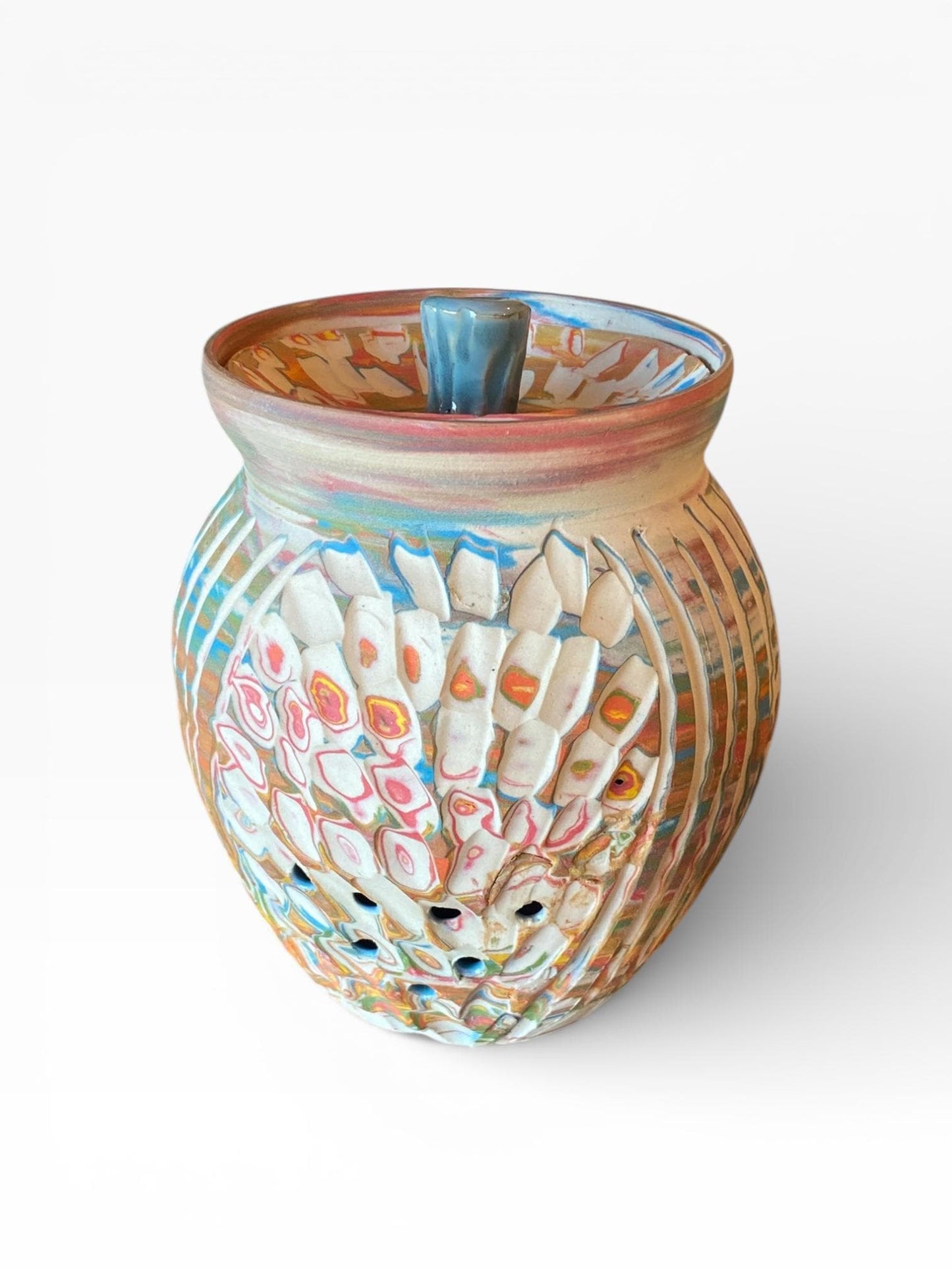 Handmade Garlic Keeper Jar – Speckled Brown Ceramic Garlic Storage – Wheel Thrown Stoneware – Ventilated Pottery Kitchen Crock