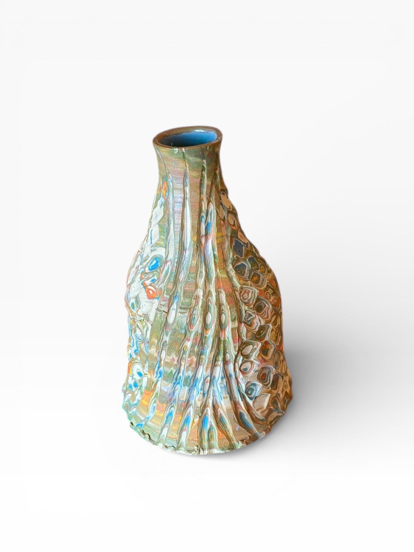Small Neriage  Stoneware Hand Thrown Pottery Bud Vase