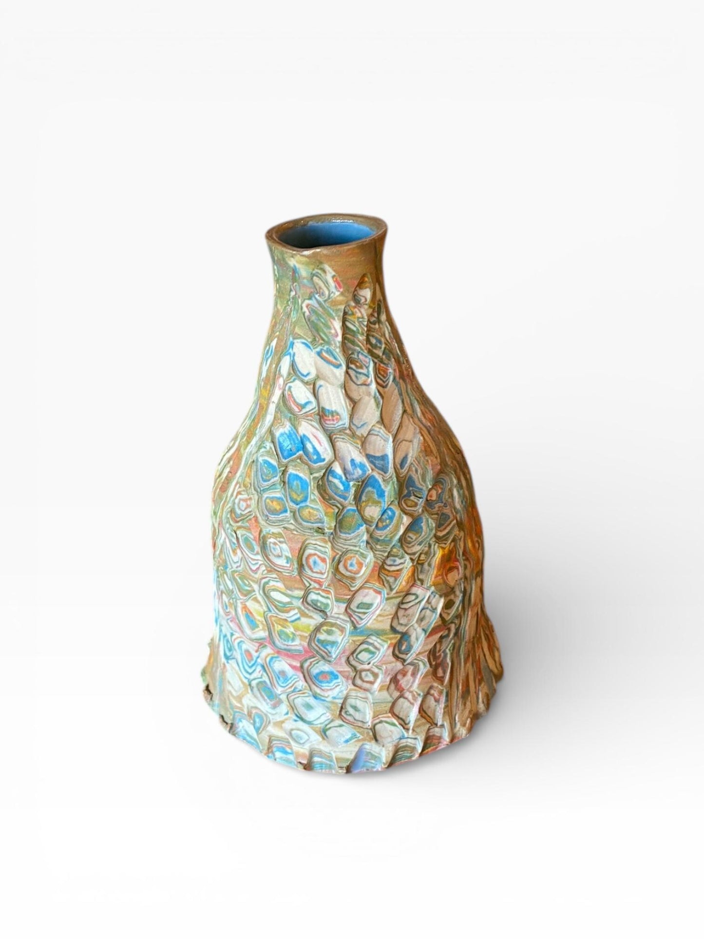 Small Neriage  Stoneware Hand Thrown Pottery Bud Vase