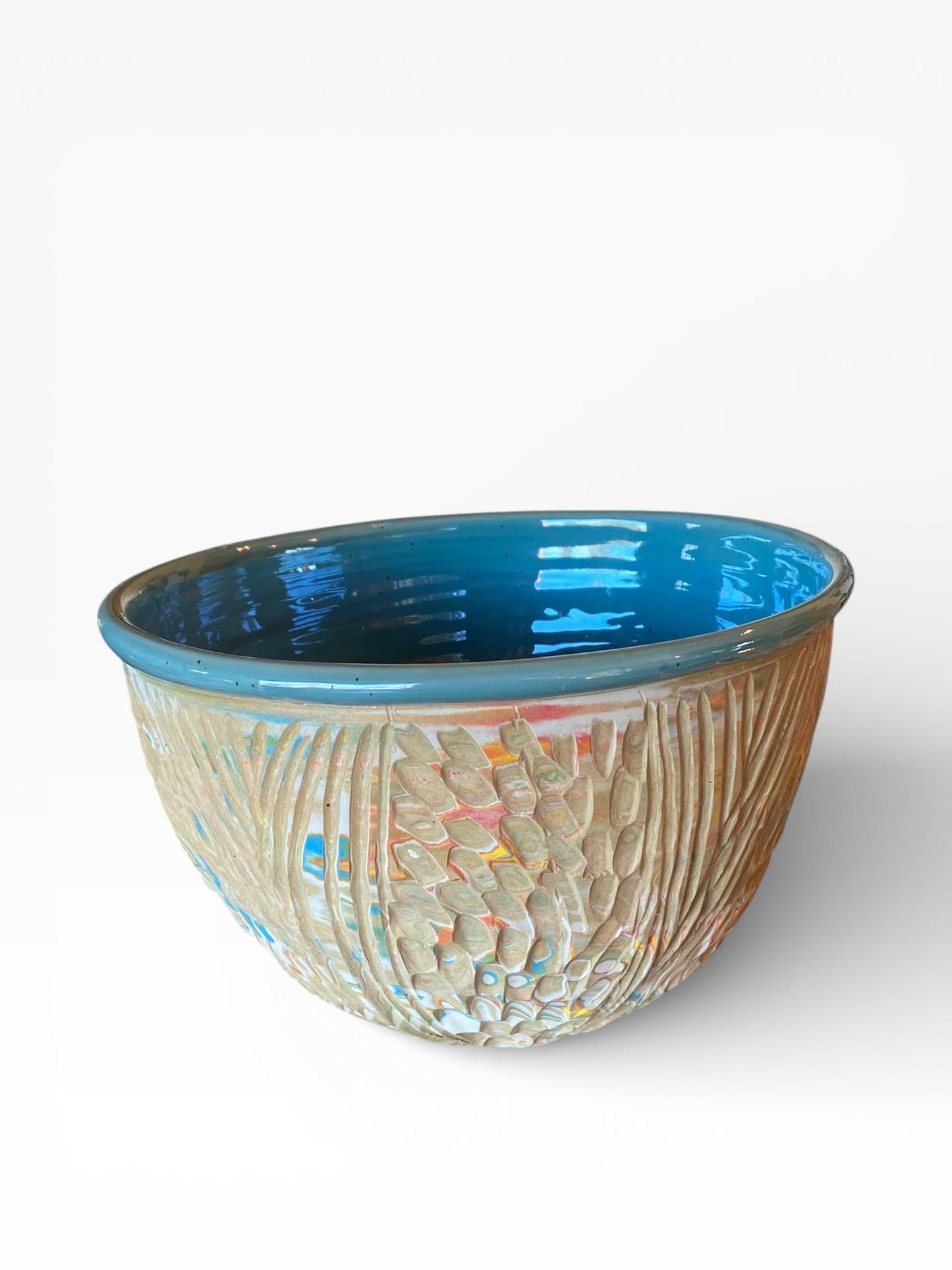 Nerikomi Medium Serving Bowl Artisan Crafted Pottery Stylish Entertaining