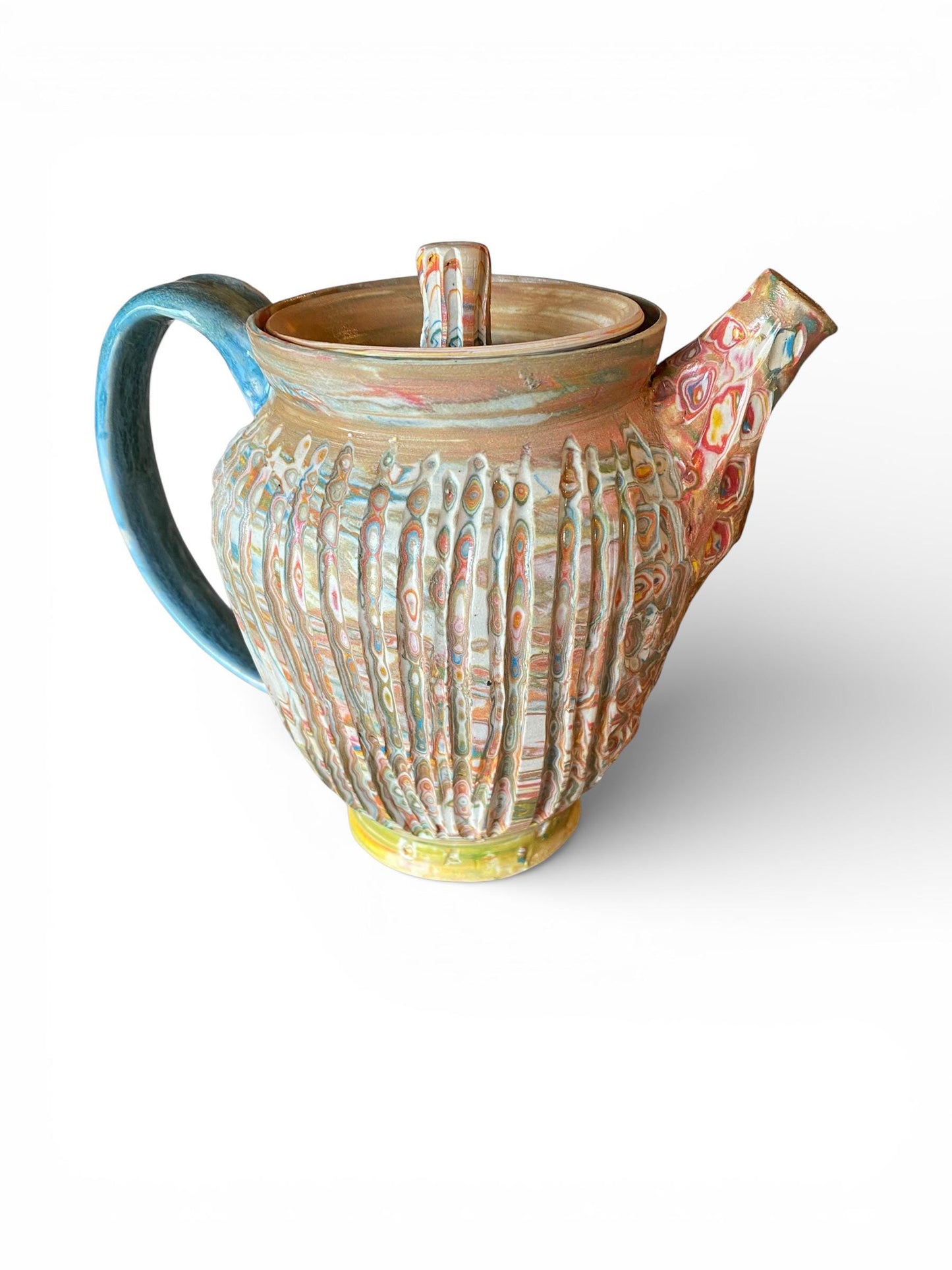 Handmade 32-Ounce Neriage Teapot with Infuser