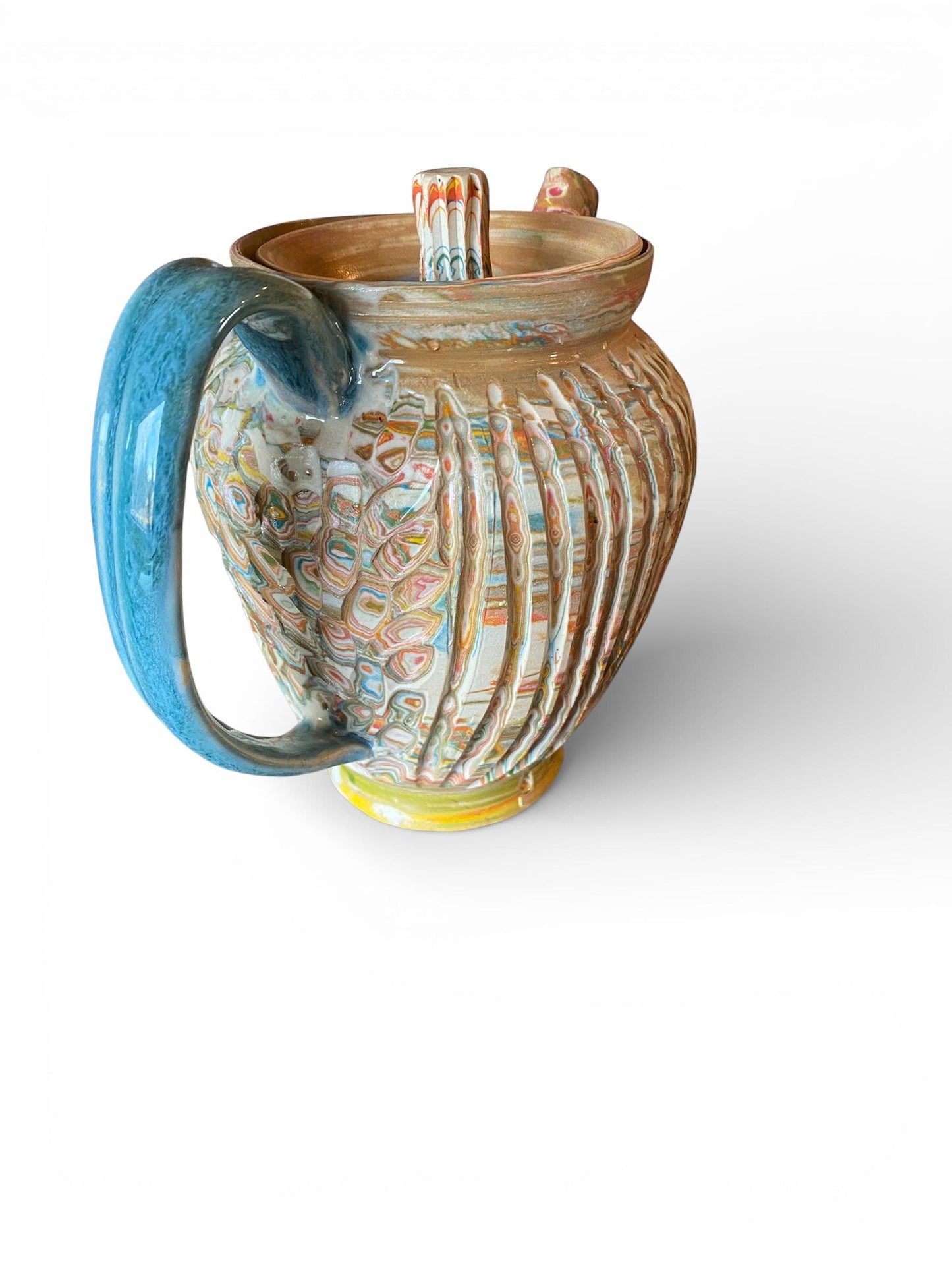 Handmade 32-Ounce Neriage Teapot with Infuser